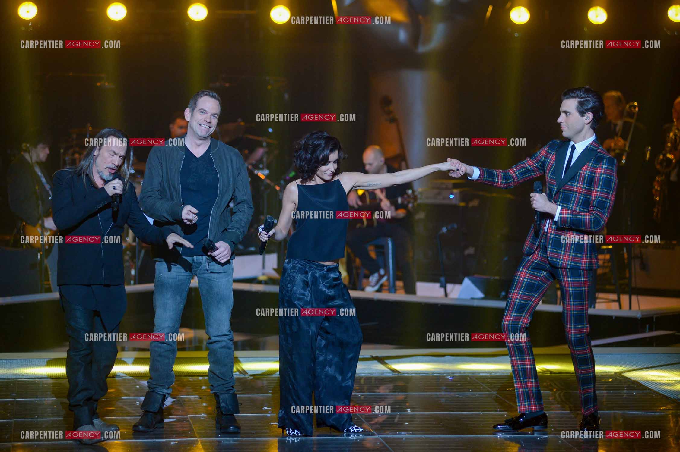 Saison 3 de l'émission The Voice. Les 4 coachs de cette saison, Florent Pagny, Jenifer, Garou et Mika.           ( Exclusif )