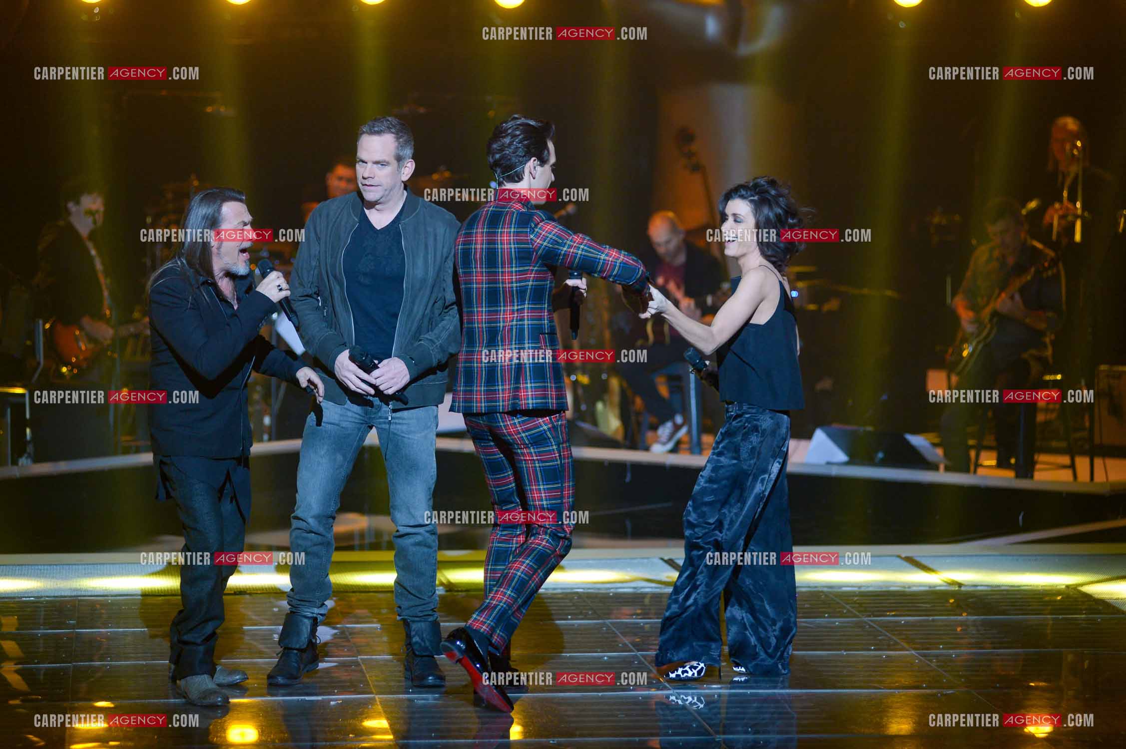 Saison 3 de l'émission The Voice. Les 4 coachs de cette saison, Florent Pagny, Jenifer, Garou et Mika.           ( Exclusif )