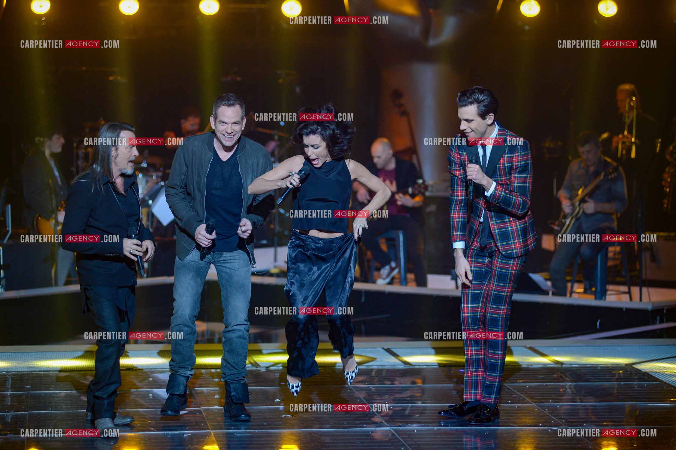 Saison 3 de l'émission The Voice. Les 4 coachs de cette saison, Florent Pagny, Jenifer, Garou et Mika.           ( Exclusif )