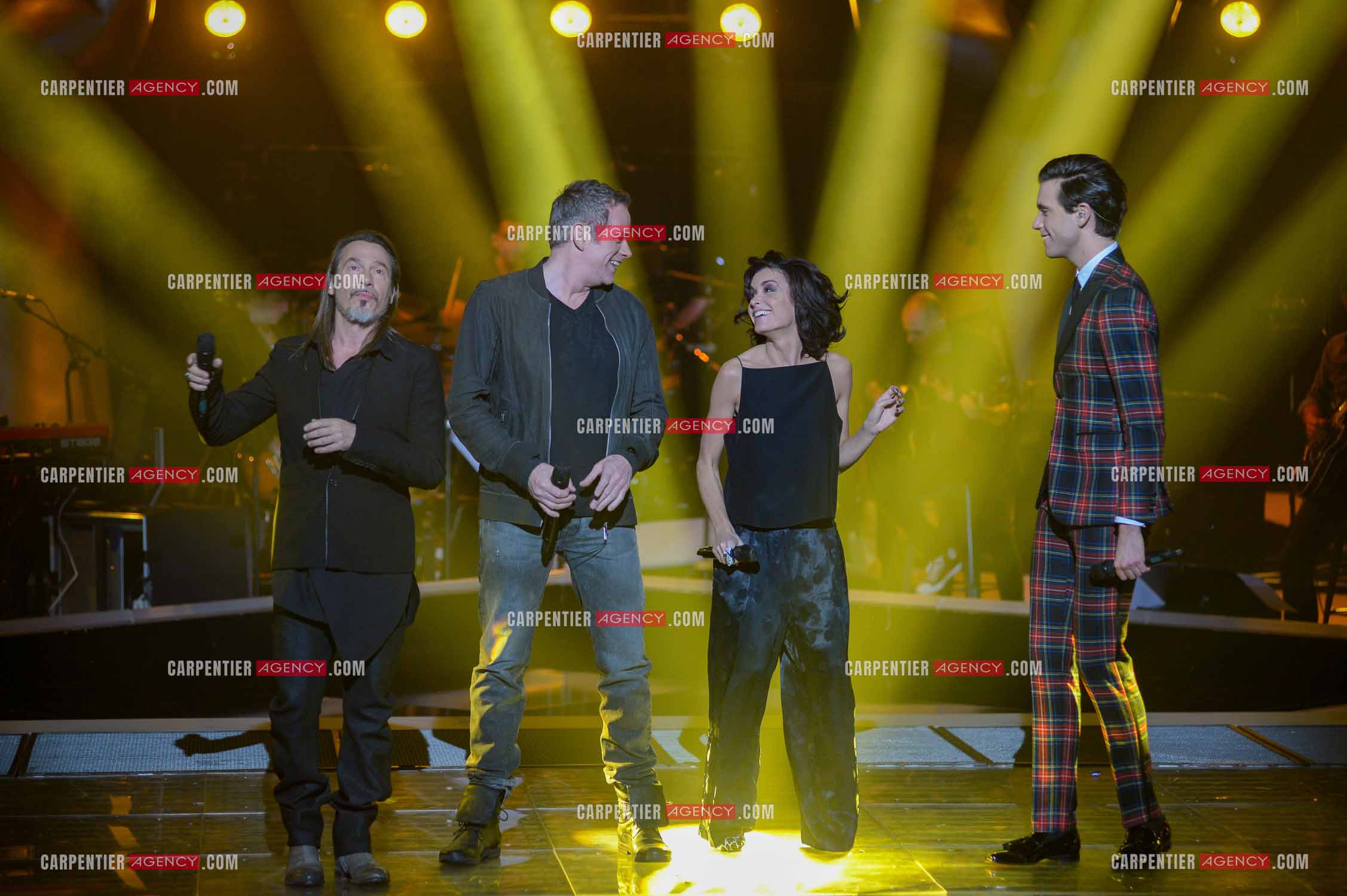 Saison 3 de l'émission The Voice. Les 4 coachs de cette saison, Florent Pagny, Jenifer, Garou et Mika.           ( Exclusif )