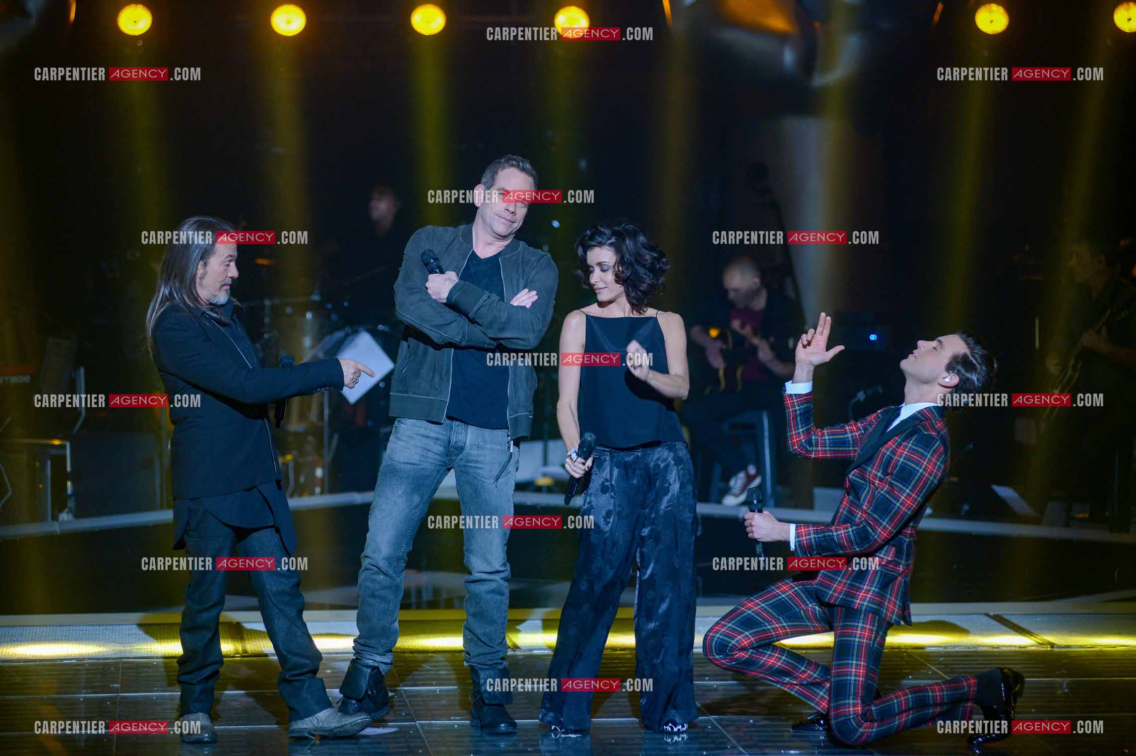 Saison 3 de l'émission The Voice. Les 4 coachs de cette saison, Florent Pagny, Jenifer, Garou et Mika.           ( Exclusif )
