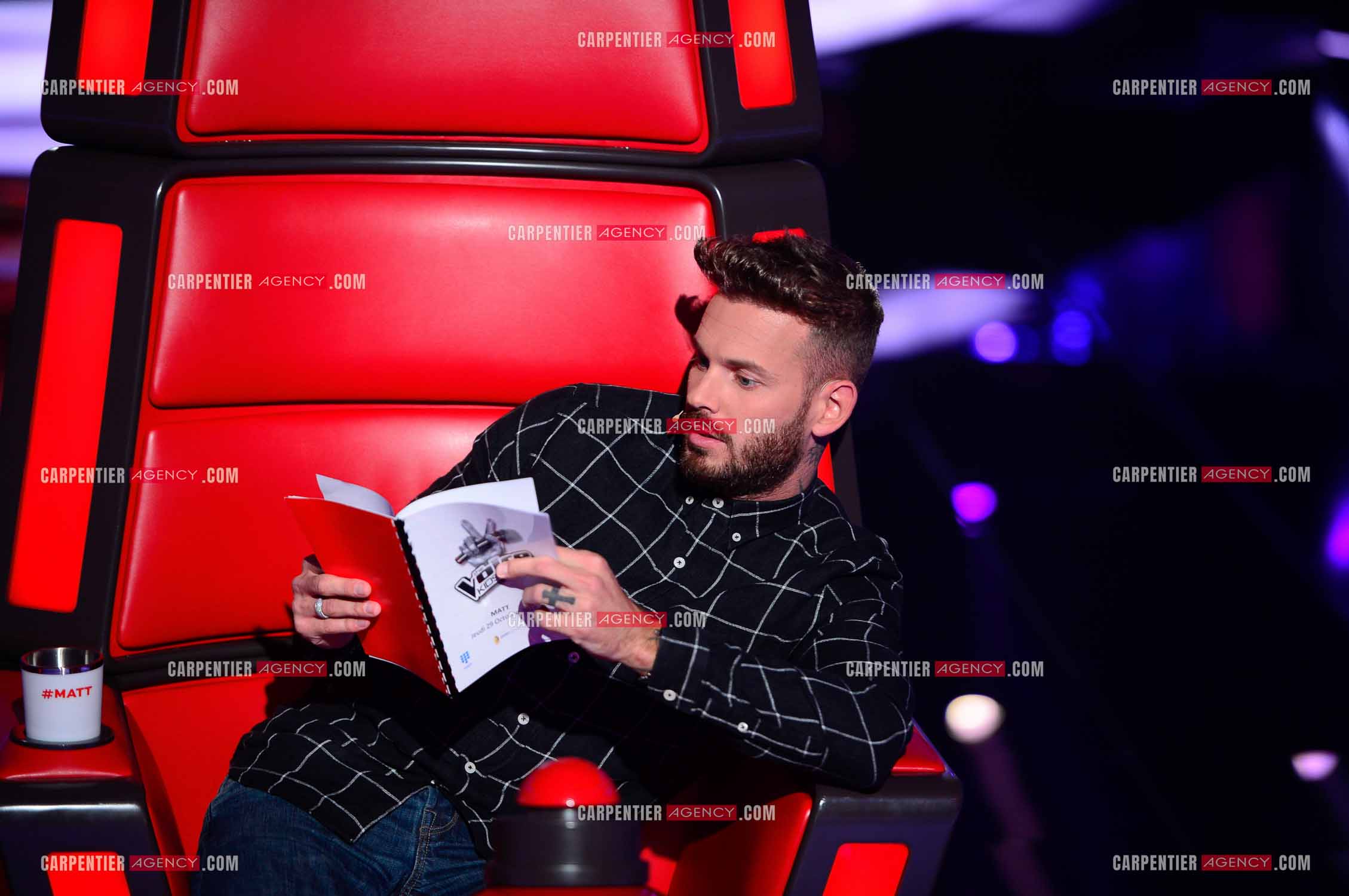 Saison 3 de l'émission The Voice Kids en 2015. Le coach Matt Pokora.            ( Exclusif )