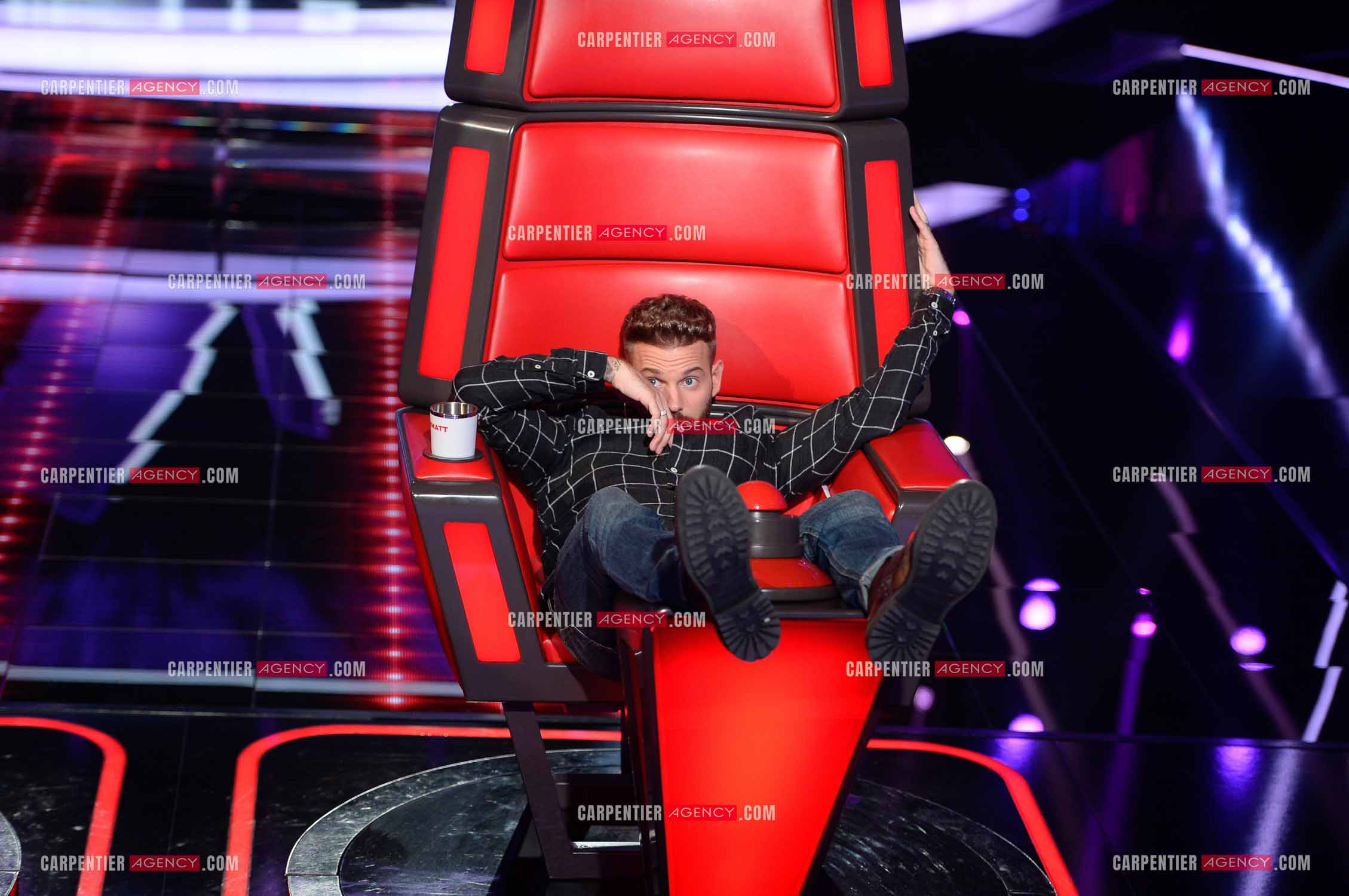 Saison 3 de l'émission The Voice Kids en 2015. Le coach Matt Pokora.            ( Exclusif )