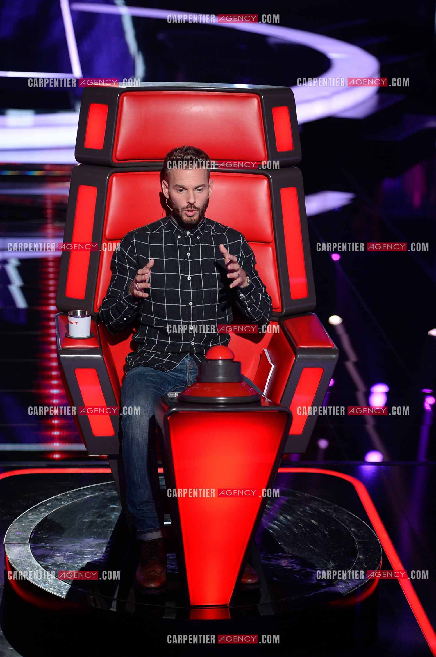 Saison 3 de l'émission The Voice Kids en 2015. Le coach Matt Pokora.            ( Exclusif )