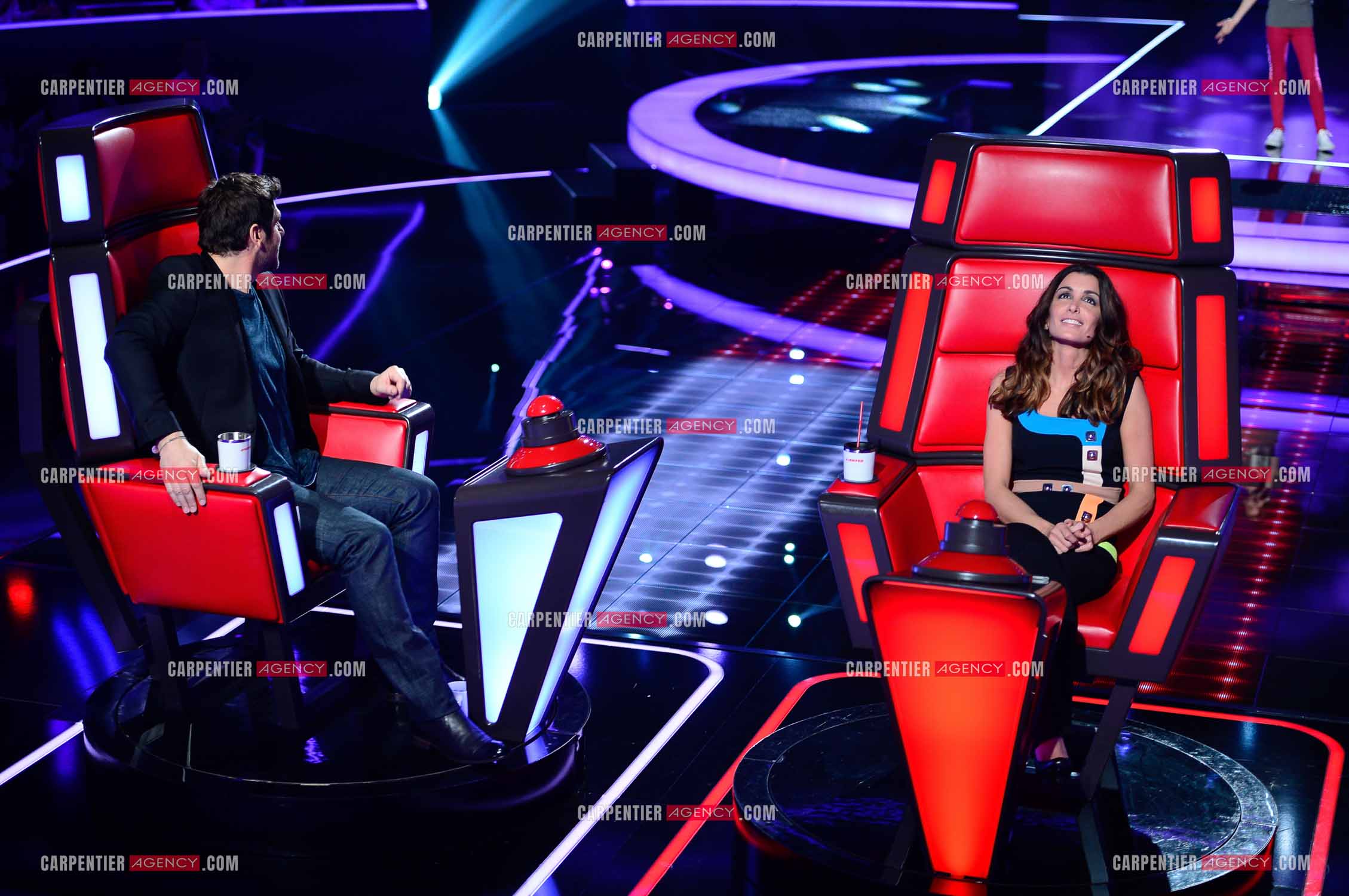 Saison 3 de l'émission The Voice Kids en 2015. Les coachs Patrick Fiori et Jenifer.        ( Exclusif )