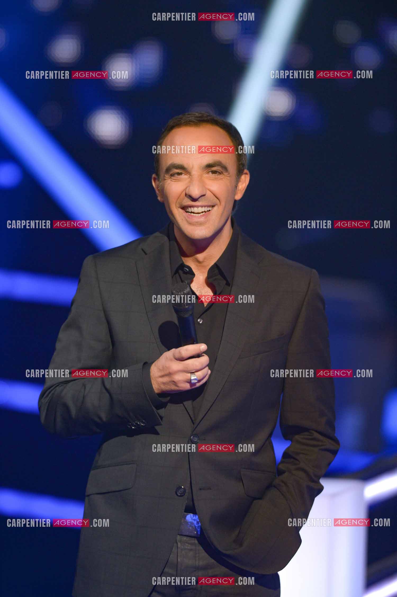 L'animateur Nikos Aliagas lors de l'émission The Voice.     ( Exclusif )