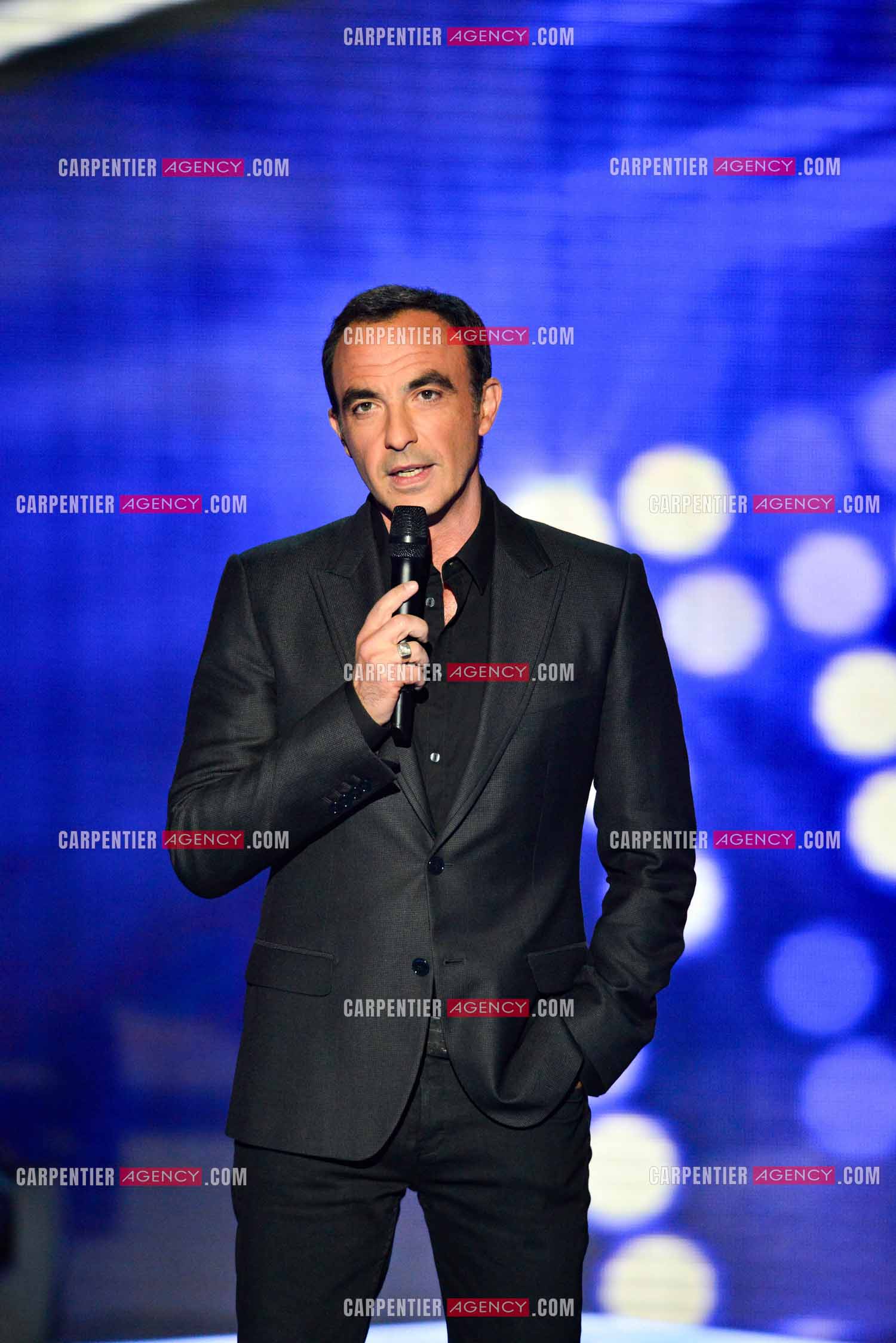L'animateur Nikos Aliagas lors de l'émission The Voice.     ( Exclusif )