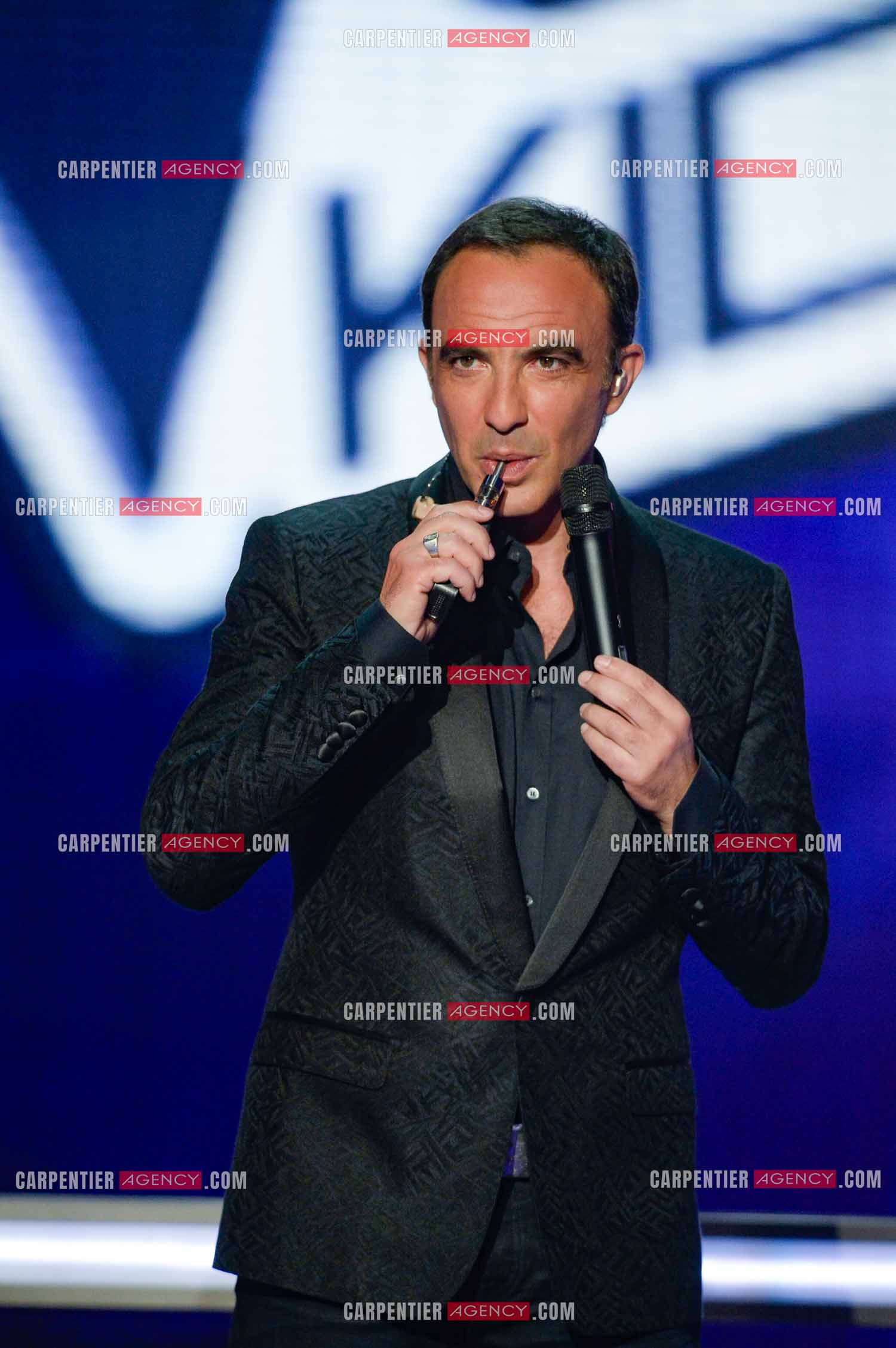L'animateur Nikos Aliagas lors de l'émission The Voice Kids.     ( Exclusif )