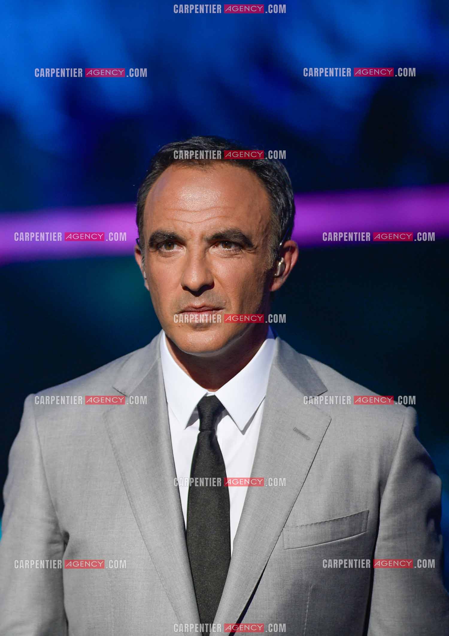 L'animateur Nikos Aliagas lors de l'émission The Voice.     ( Exclusif )