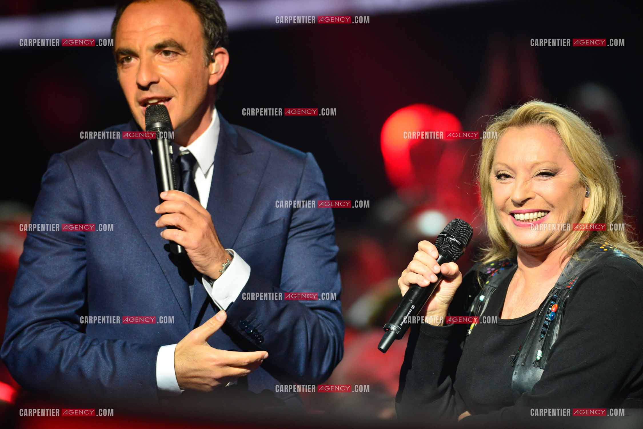 L'animateur Nikos Aliagas lors de l'émission The Voice.     ( Exclusif )