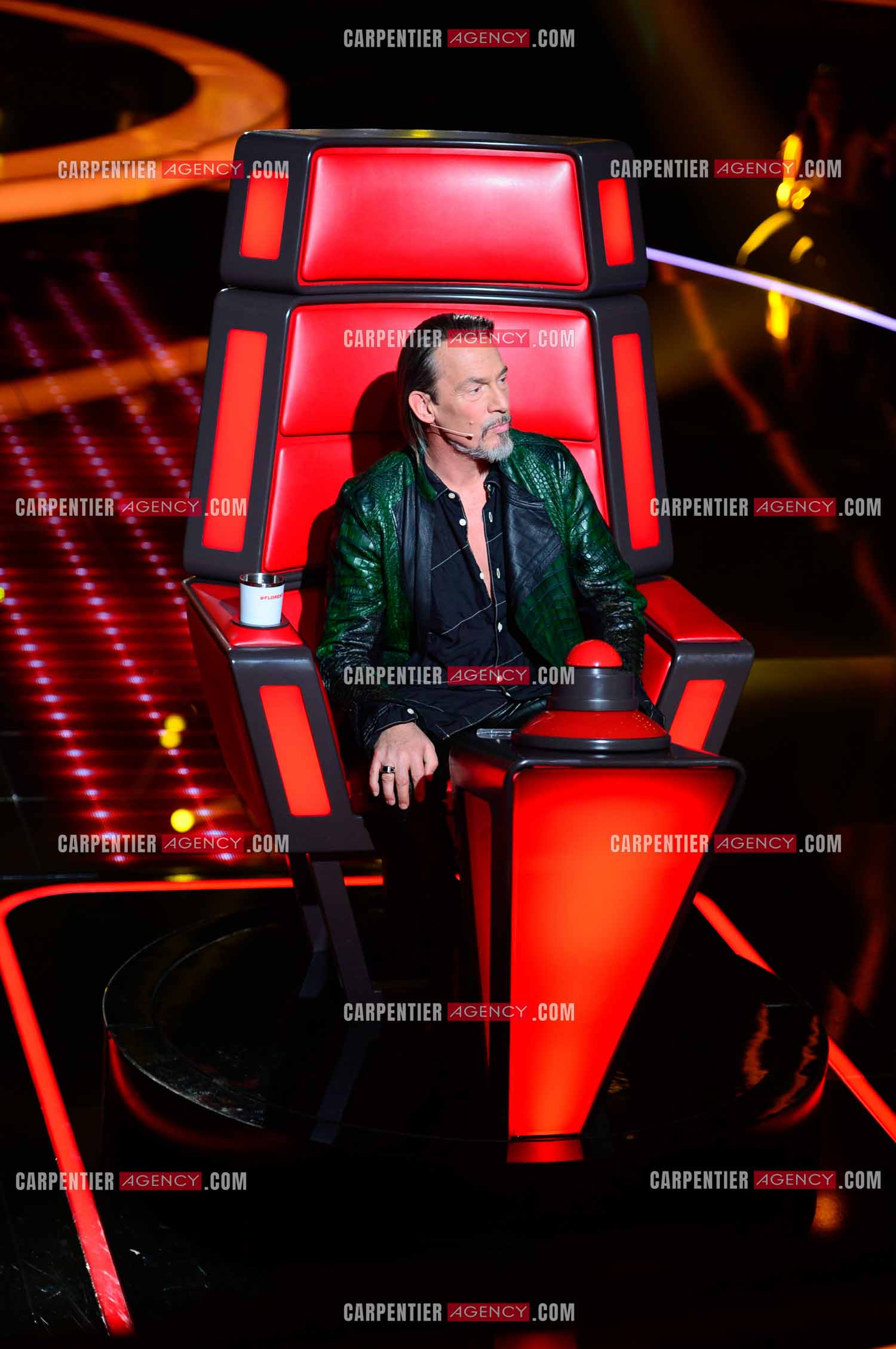 Le coach Florent Pagny sur le plateau de l'émission THE VOICE.           ( Exclusif )