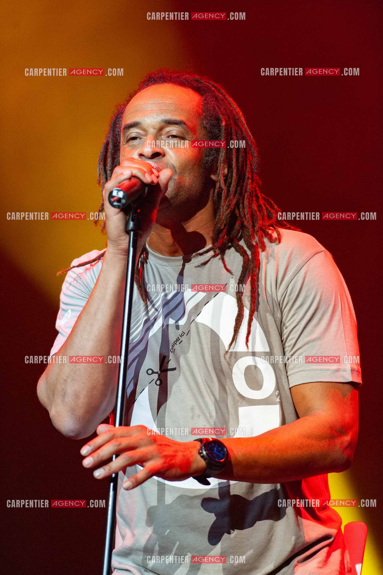 Grand concert au Zénith de Paris “ ULTIMATUM PLANETE ZÉNITH “ le 22 Nov 2009. Le chanteur Yannick Noah.                                    ( Exclusif )