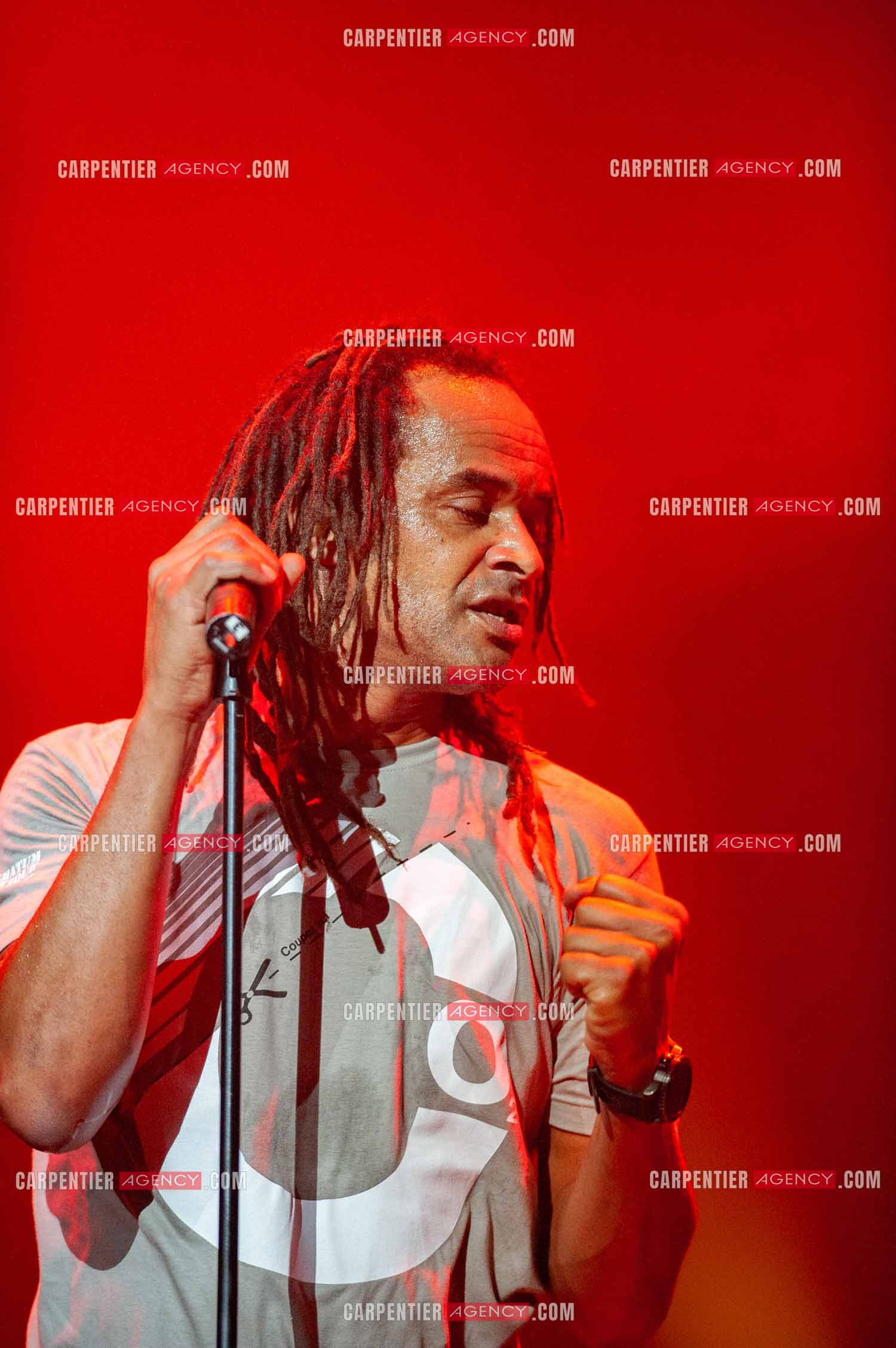 Grand concert au Zénith de Paris “ ULTIMATUM PLANETE ZÉNITH “ le 22 Nov 2009. Le chanteur Yannick Noah.                                    ( Exclusif )