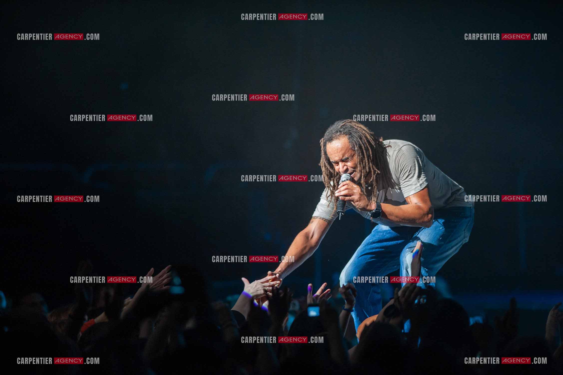 Grand concert au Zénith de Paris “ ULTIMATUM PLANETE ZÉNITH “ le 22 Nov 2009. Le chanteur Yannick Noah.                                    ( Exclusif )