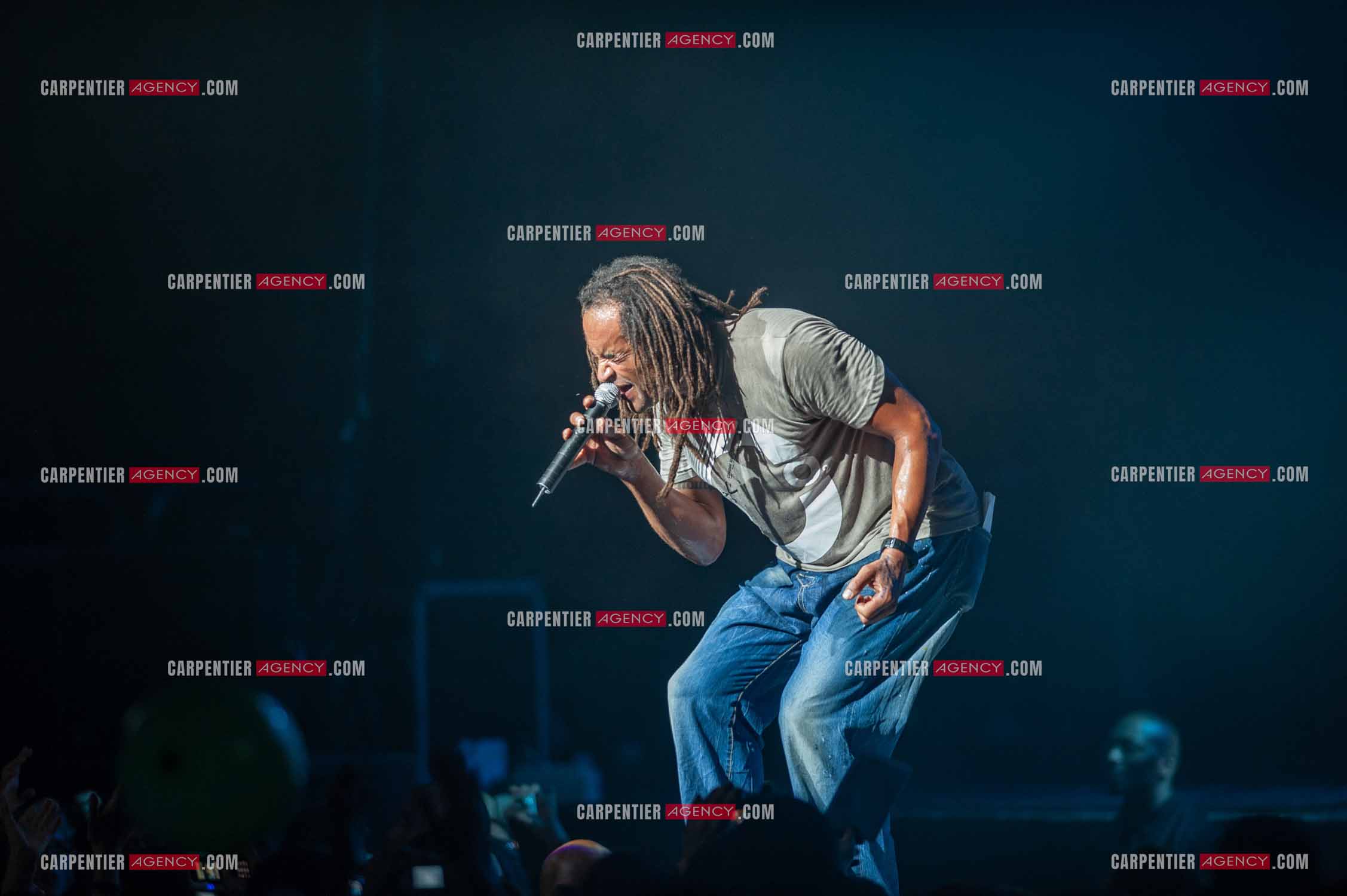 Grand concert au Zénith de Paris “ ULTIMATUM PLANETE ZÉNITH “ le 22 Nov 2009. Le chanteur Yannick Noah.                                    ( Exclusif )