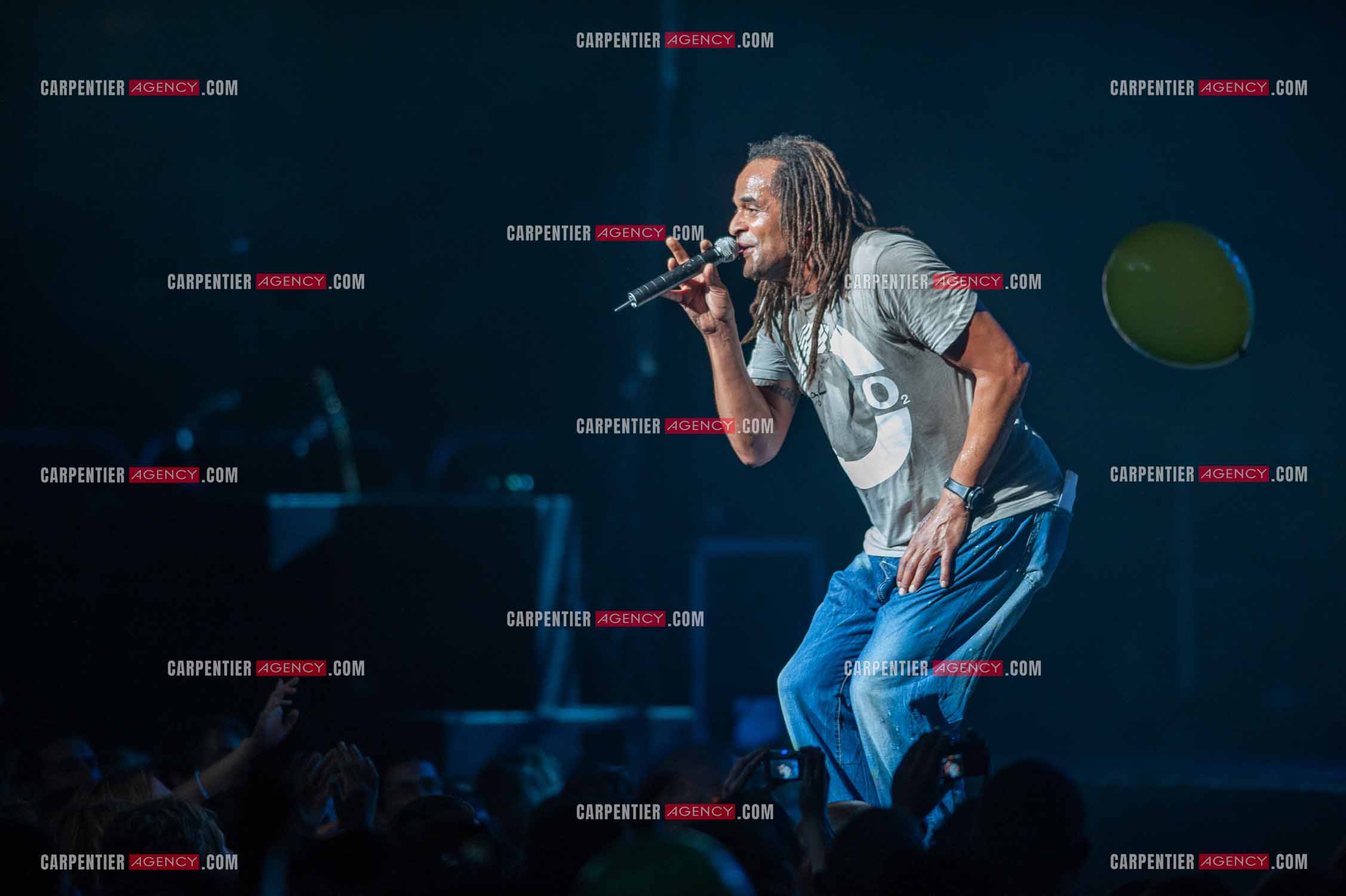 Grand concert au Zénith de Paris “ ULTIMATUM PLANETE ZÉNITH “ le 22 Nov 2009. Le chanteur Yannick Noah.                                    ( Exclusif )