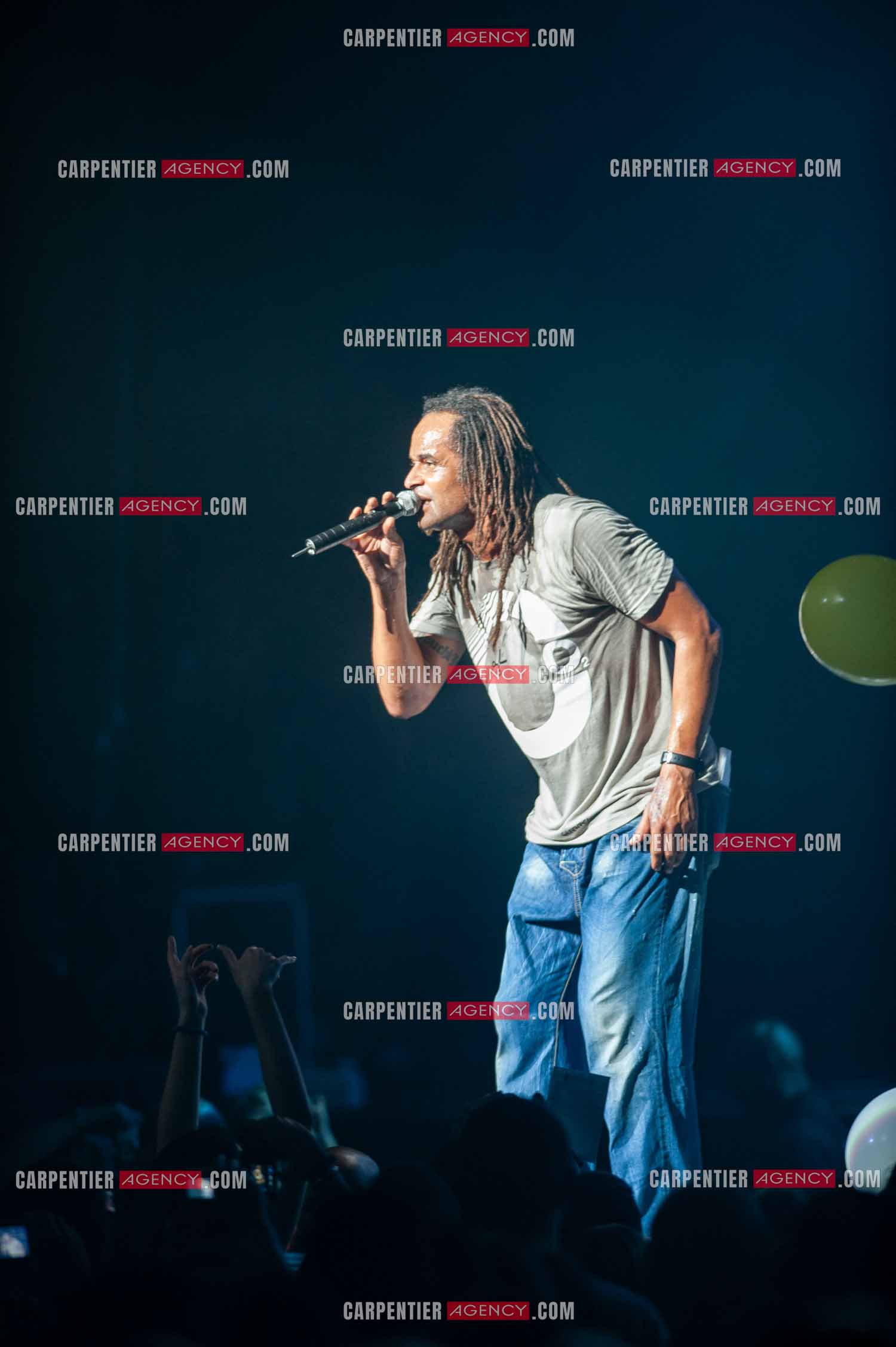 Grand concert au Zénith de Paris “ ULTIMATUM PLANETE ZÉNITH “ le 22 Nov 2009. Le chanteur Yannick Noah.                                    ( Exclusif )