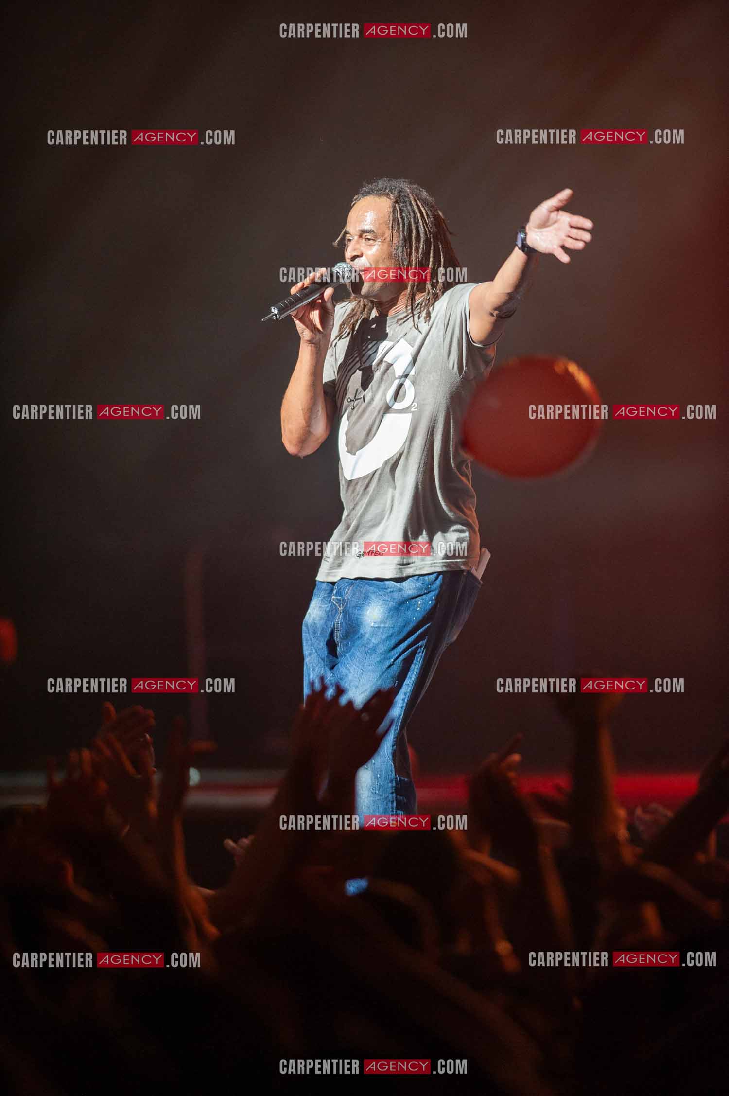 Grand concert au Zénith de Paris “ ULTIMATUM PLANETE ZÉNITH “ le 22 Nov 2009. Le chanteur Yannick Noah.                                    ( Exclusif )