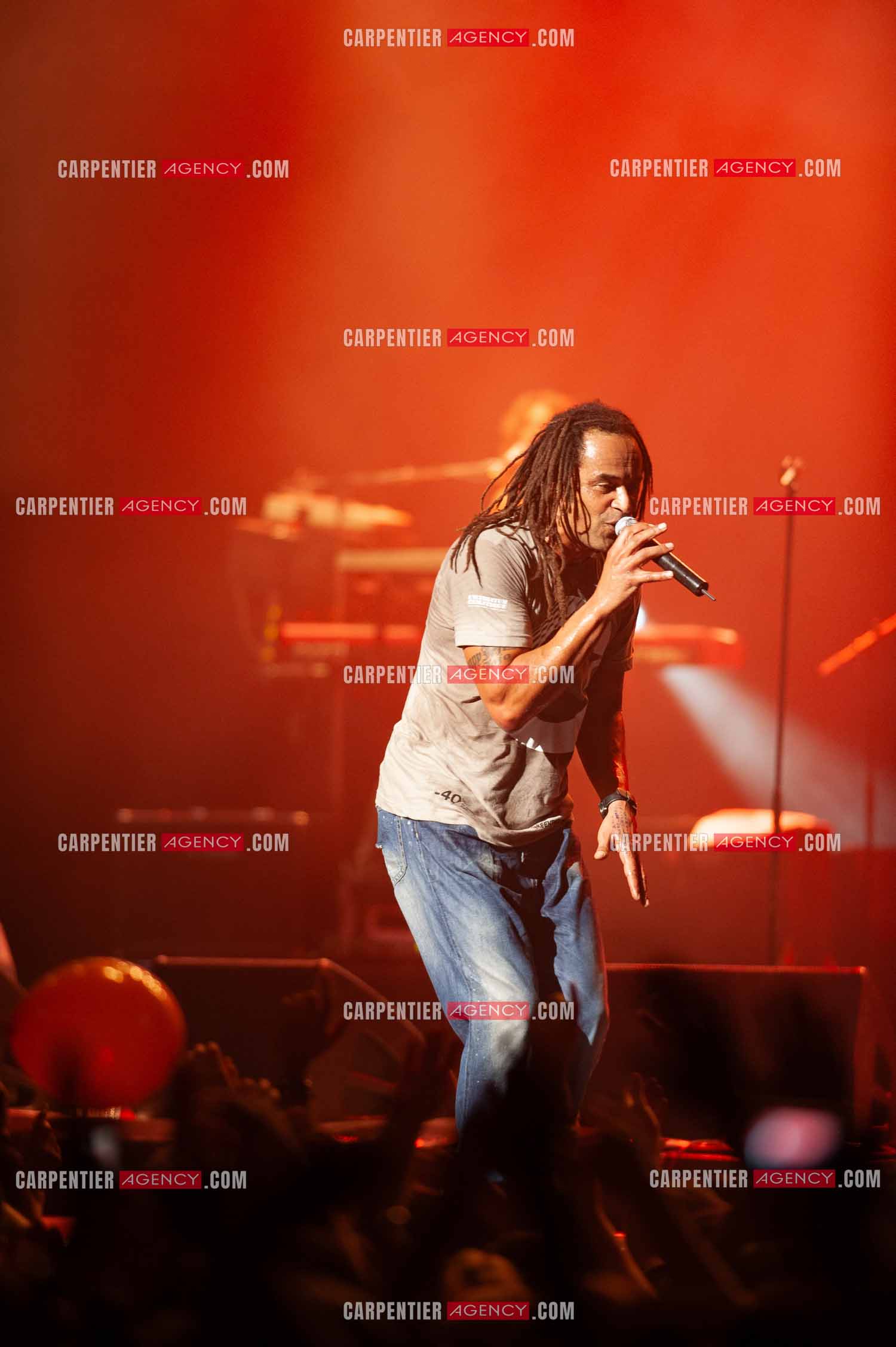 Grand concert au Zénith de Paris “ ULTIMATUM PLANETE ZÉNITH “ le 22 Nov 2009. Le chanteur Yannick Noah.                                    ( Exclusif )