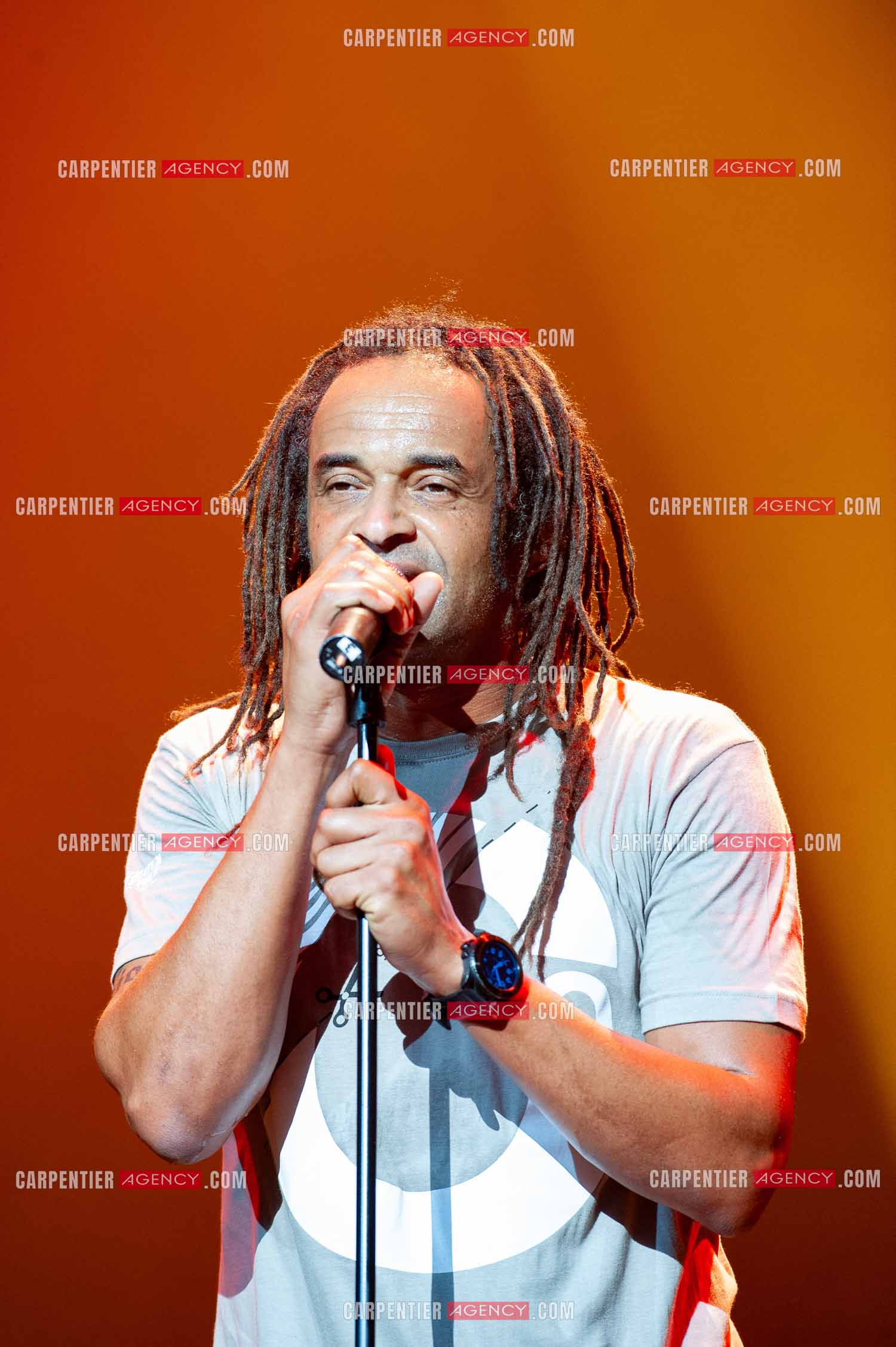 Grand concert au Zénith de Paris “ ULTIMATUM PLANETE ZÉNITH “ le 22 Nov 2009. Le chanteur Yannick Noah.                                    ( Exclusif )