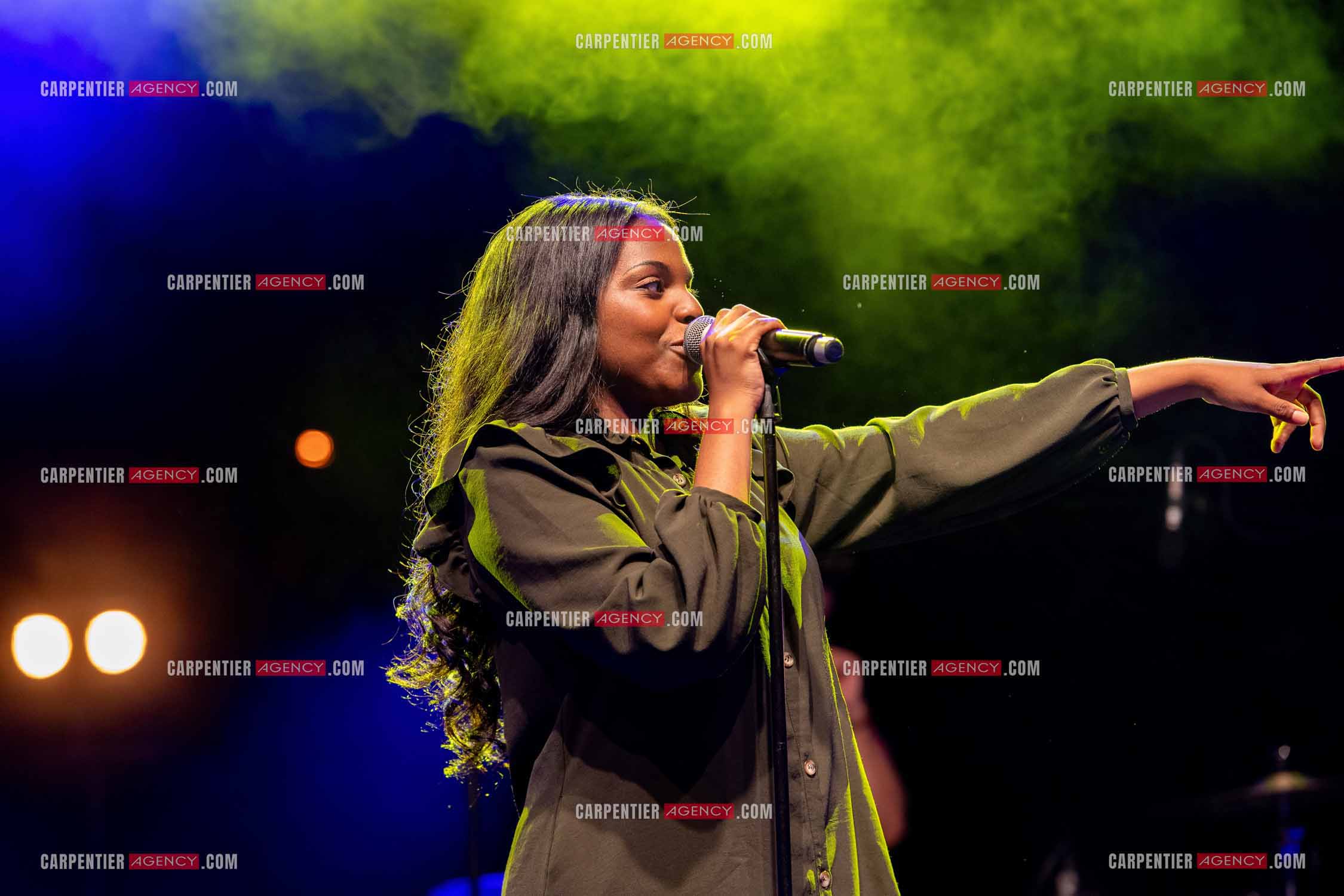 Les gagnants de la saison 2021 de The voice en tournée d'été. La chanteuse Mentissa Aziza.    ( Exclusif )