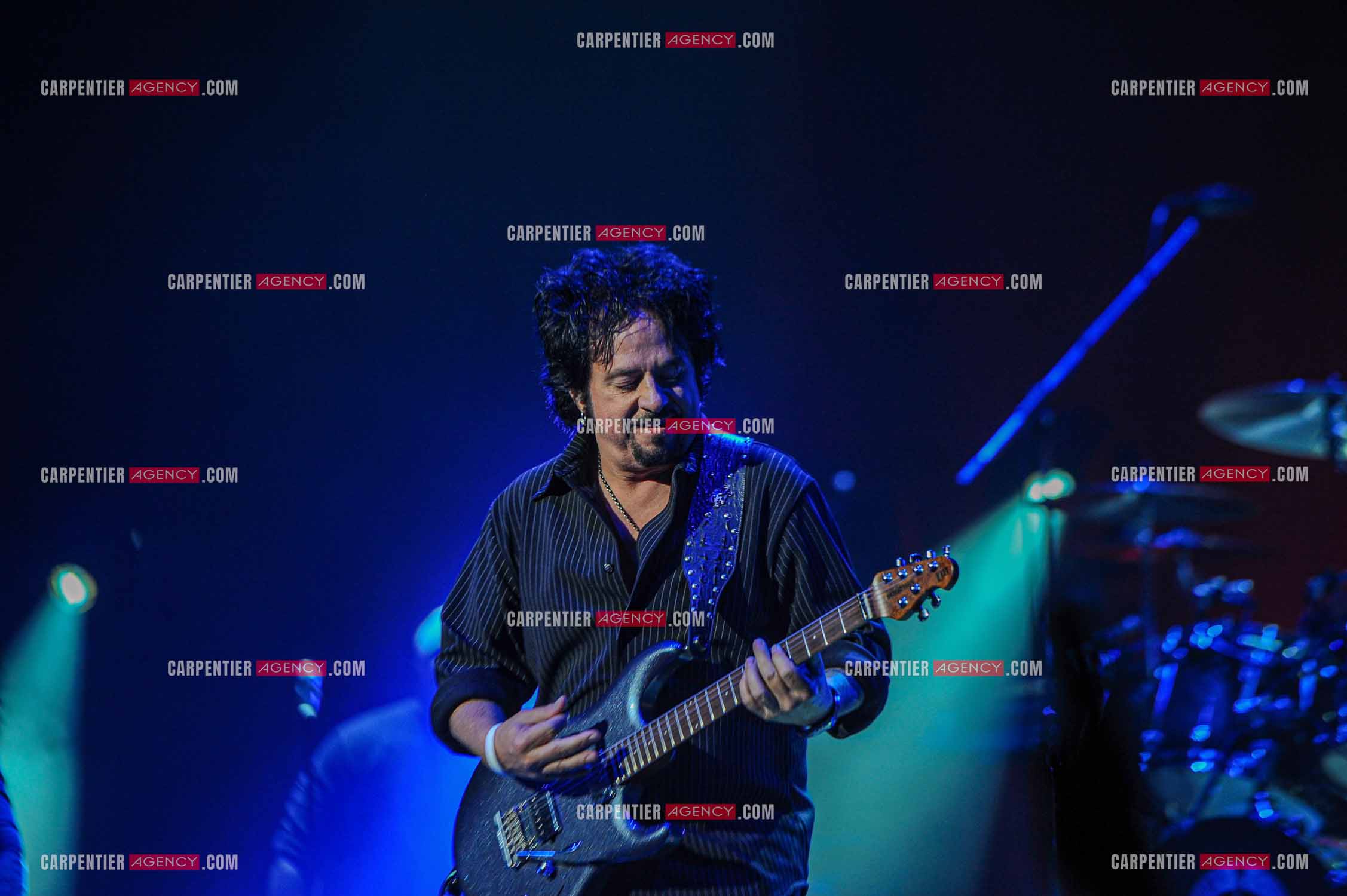 Le groupe Toto en concert au Zénith de Paris. Le guitariste du groupe, Steve Lukather.  ( Exclusif )
