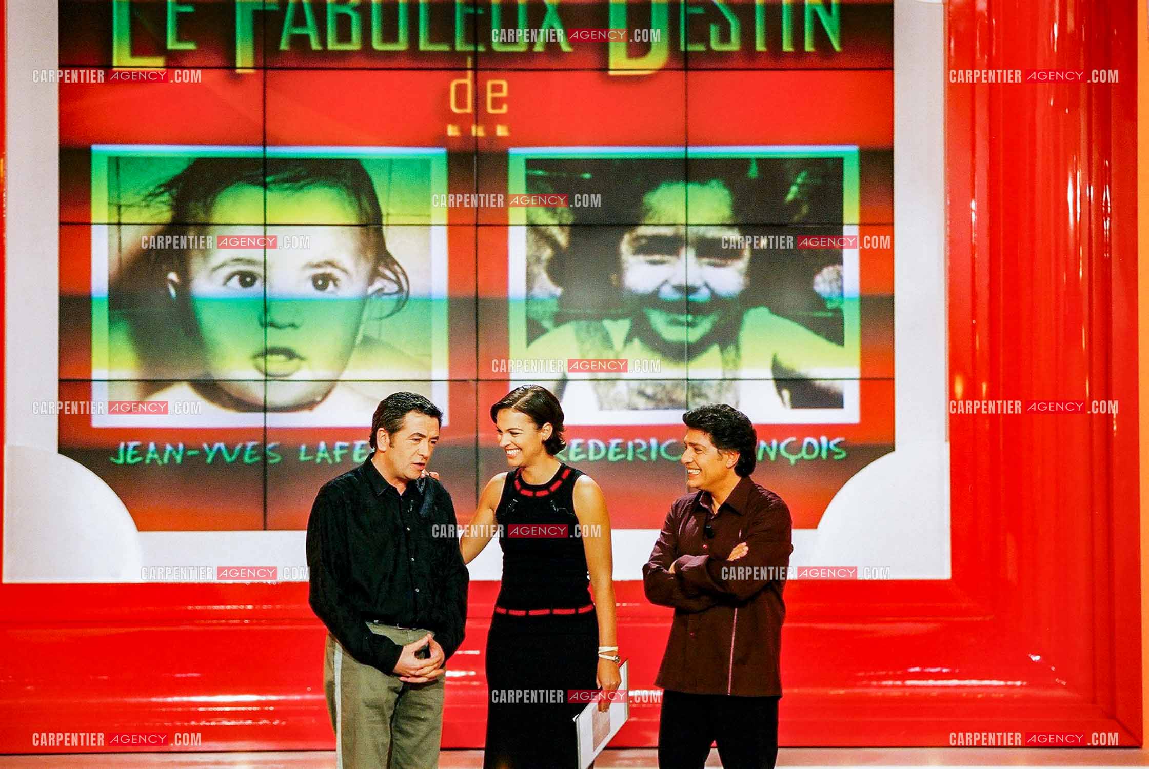 Émission “Le Fabuleux Destin“ présentée par l'animatrice Isabelle Giordano avec comme invités Jean-Yves Lafesse et Frédéric François.  ( Exclusif )