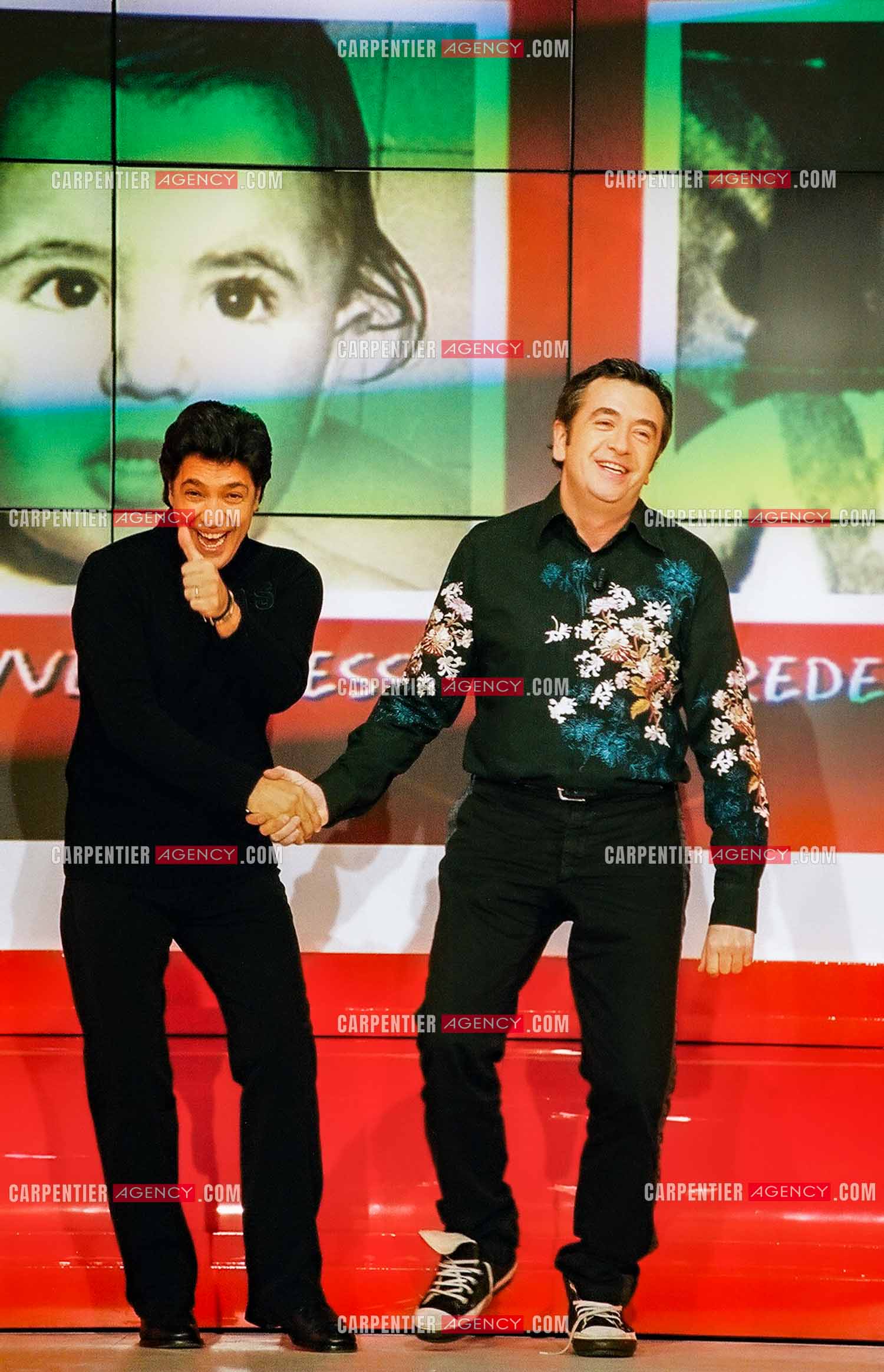 Émission “Le Fabuleux Destin“ présentée par l'animatrice Isabelle Giordano avec comme invités Jean-Yves Lafesse et Frédéric François.  ( Exclusif )