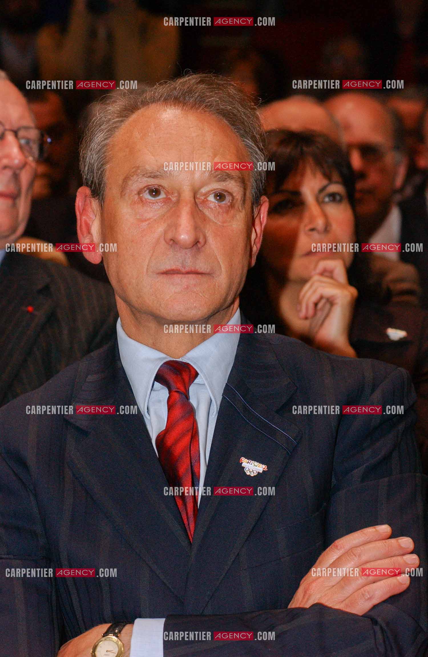 Grand meeting " OUI A L'EUROPE SOCIALE “ à Paris réunissant la Gauche le 18 Mai 2005. Bertrand Delanoë.