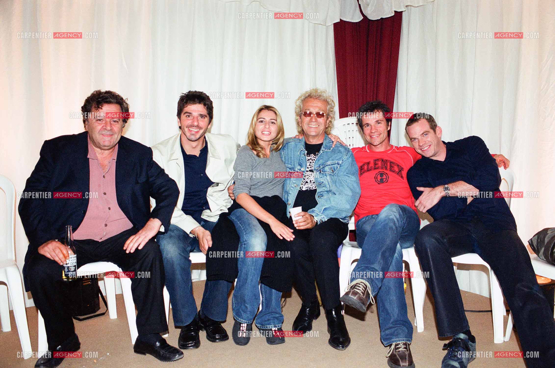 La comédie musicale Notre Dame de Paris. Les artistes de la première version: Le producteur Charles Talar, Patrick Fiori, Julie Zenatti, Luc Plamondon, Bruno Pelletier et Garou.      ( Exclusif )