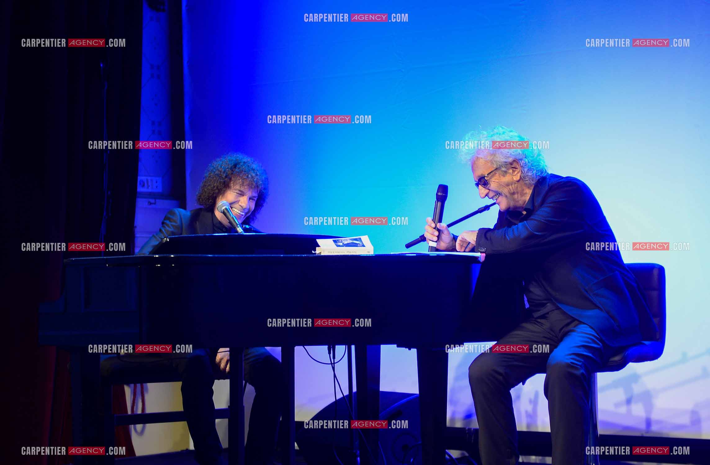 25 èm anniversaire de la comédie musicale Notre Dame de Paris. Les deux auteurs Richard Cocciante et Luc Plamondon.       ( Exclusif )