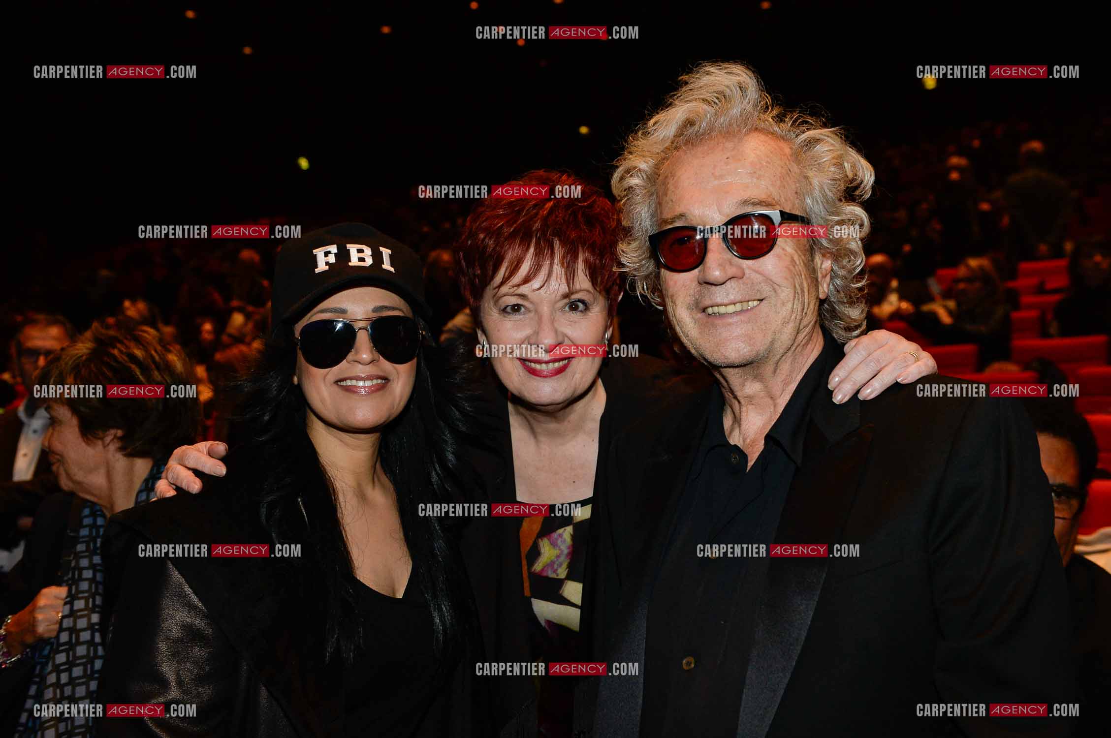 25 èm anniversaire de la comédie musicale Notre Dame de Paris. Générale de presse au Palais des congrès à Paris. La chanteuse Laam, Fabienne Thibeault et Luc Plamondon.       ( Exclusif )