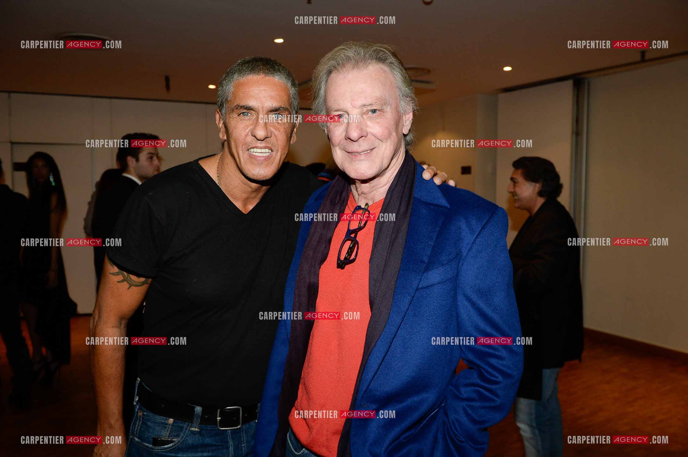 25 èm anniversaire de la comédie musicale Notre Dame de Paris. Générale de presse au Palais des congrès à Paris. L'acteur Samy Naceri et le chanteur Herbert Léonard.       ( Exclusif )
