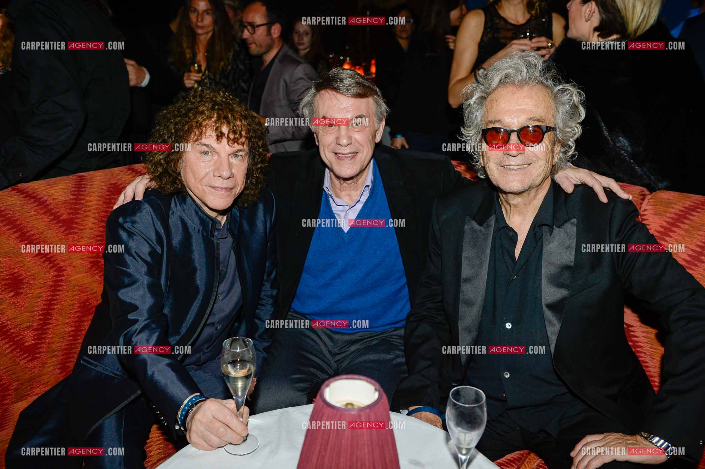 25 èm anniversaire de la comédie musicale Notre Dame de Paris. Générale de presse au Palais des congrès à Paris. Les auteurs Richard Cocciante et Luc Plamondon autour du chanteur Salvatore Adamo.       ( Exclusif )