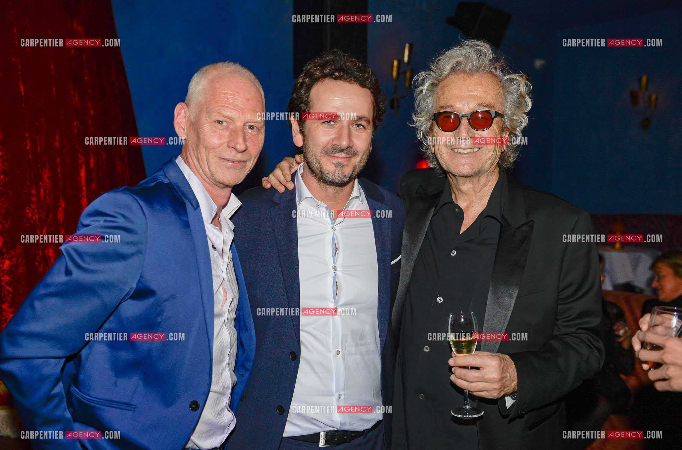 Pascal Broussot, le producteur de la comédie musicale Notre Dame de Paris Nicolas Talar et l'auteur Luc Plamondon.     ( Exclusif )