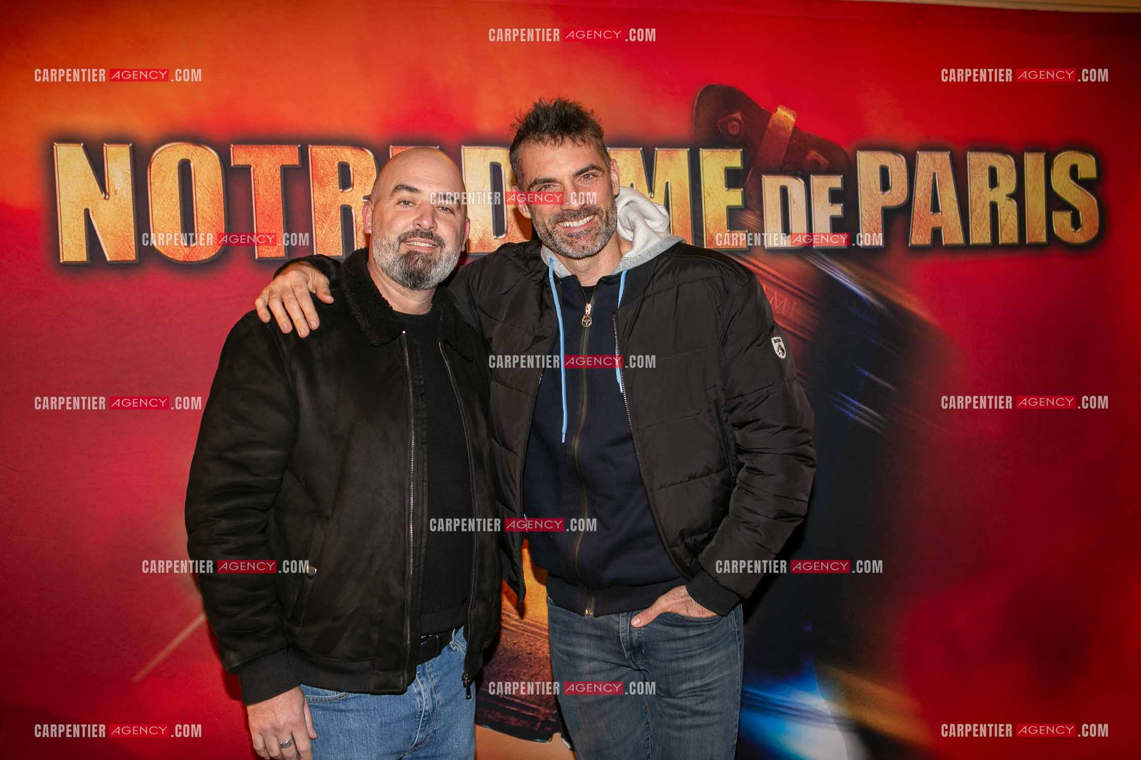 Générale de la comédie musicale Notre Dame de Paris au Palais des Congrés de Paris le 23 Nov 2023. Les comédiens Benoit Joubert et Gil Alma.