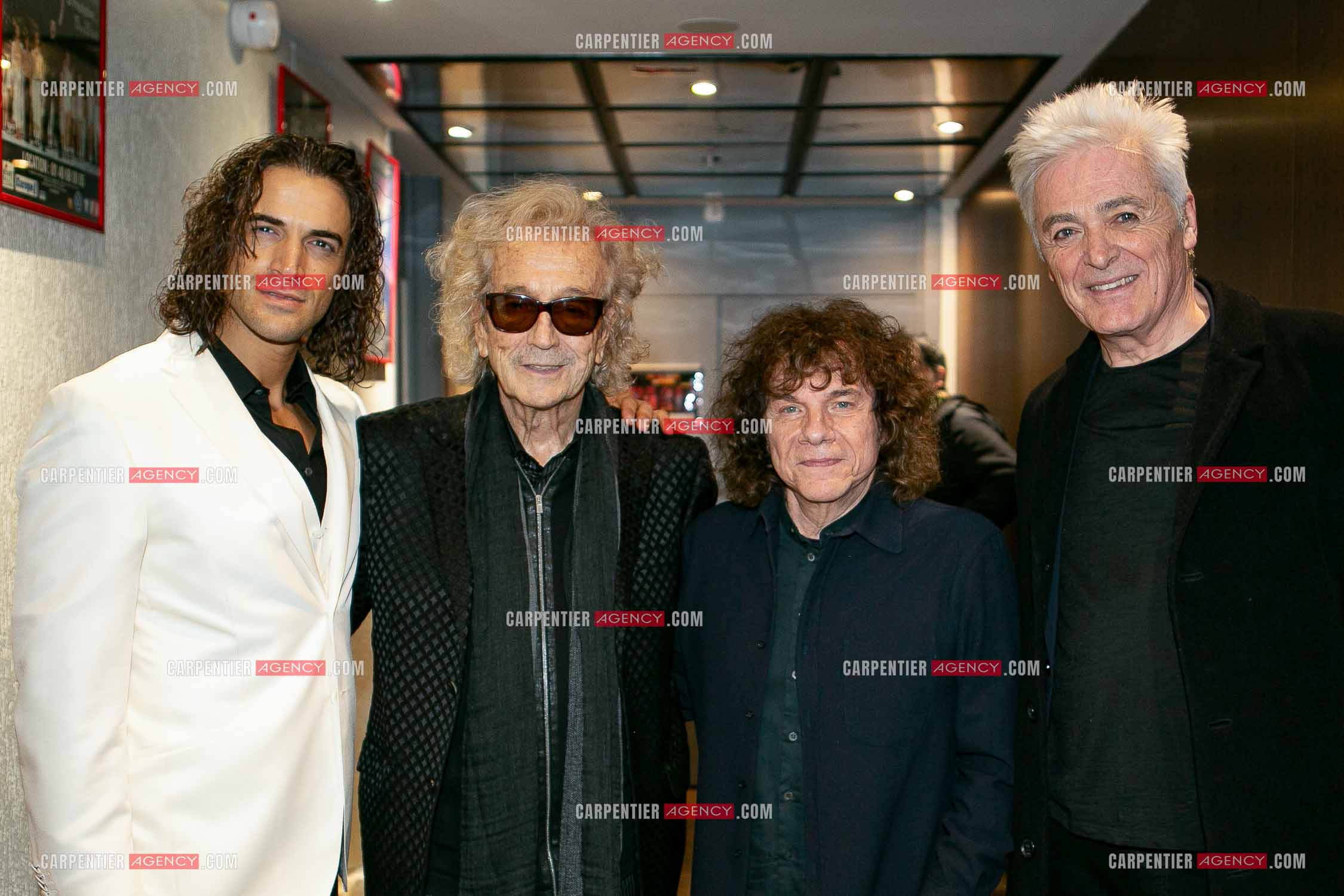 Générale de la comédie musicale Notre Dame de Paris au Palais des Congrés de Paris le 23 Nov 2023. Gian Marco Schiaretti ( Gringoire ), les auteurs Luc Plamondon et  Richard Cocciante et le chanteur Québécois Daniel Lavoie ( Frollo ).