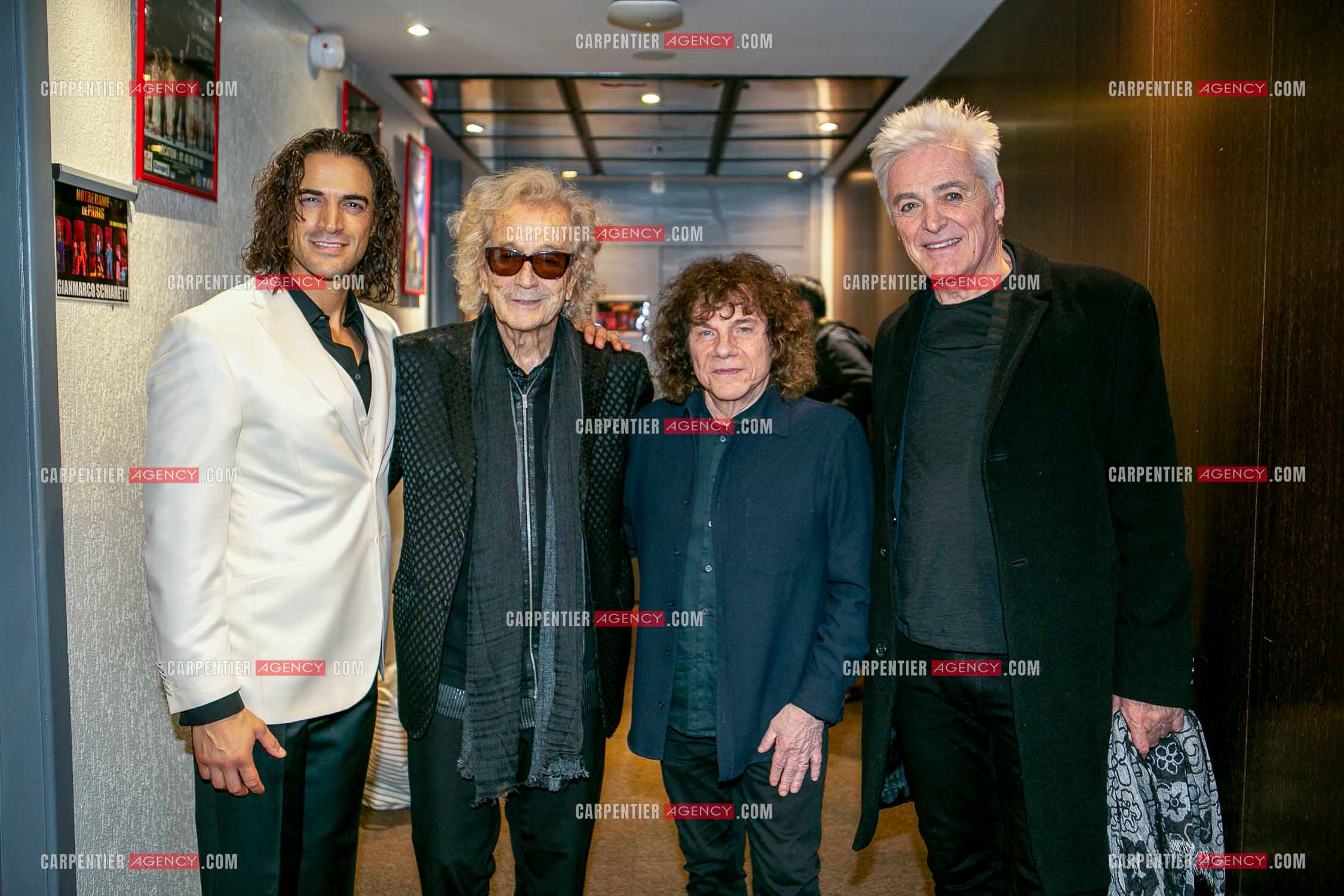 Générale de la comédie musicale Notre Dame de Paris au Palais des Congrés de Paris le 23 Nov 2023. Gian Marco Schiaretti ( Gringoire ), les auteurs Luc Plamondon et  Richard Cocciante et le chanteur Québécois Daniel Lavoie ( Frollo ).