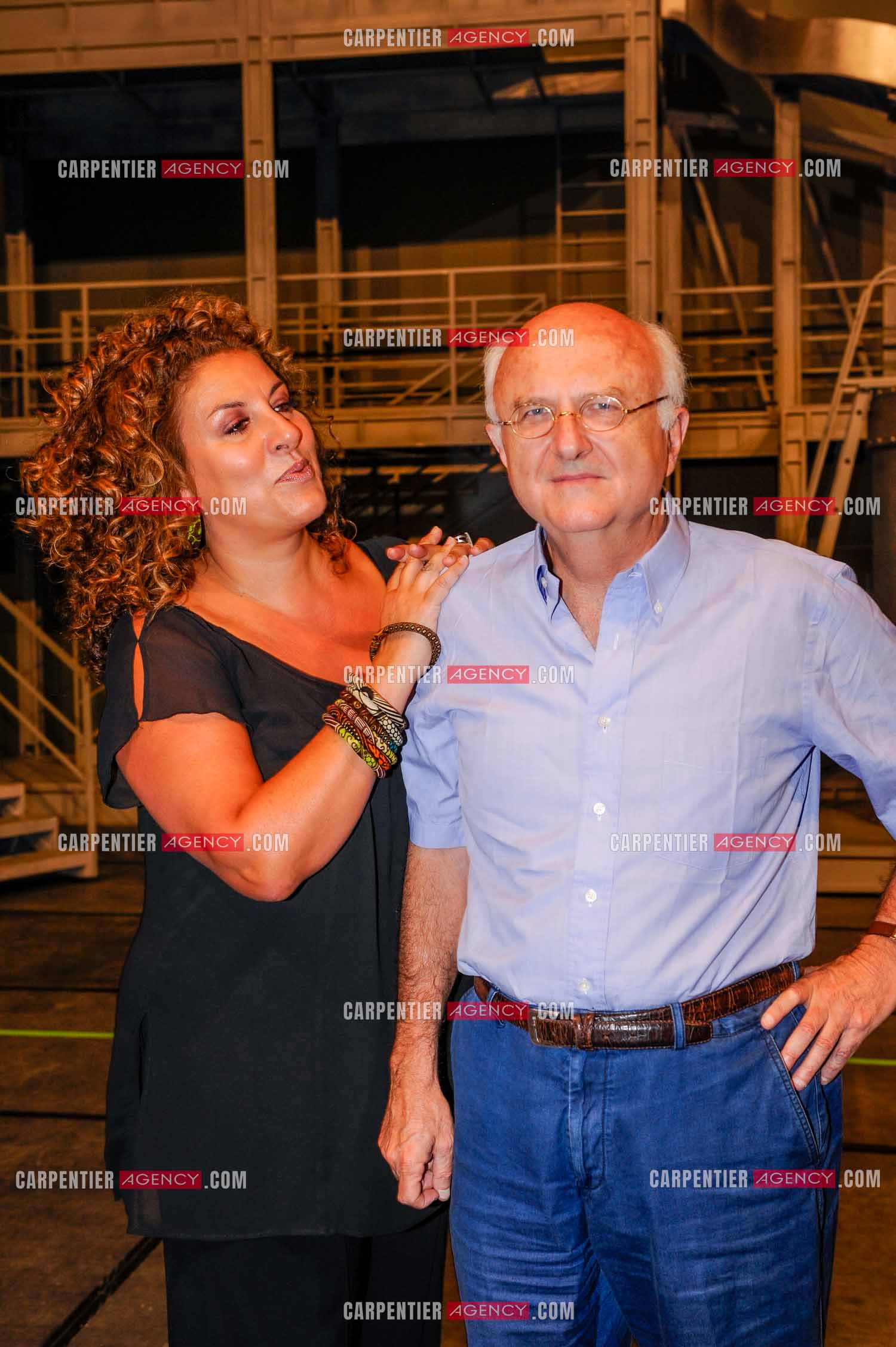 Les Aventures de Rabbi Jacob. La nouvelle comédie musicale de 2008 mise en scène par Patrick Timsit et adaptée du film “ Les Aventures de Rabbi Jacob “ de Gérard Oury, sorti en 1973. Marianne James et Vladimir Cosma.          ( Exclusif )