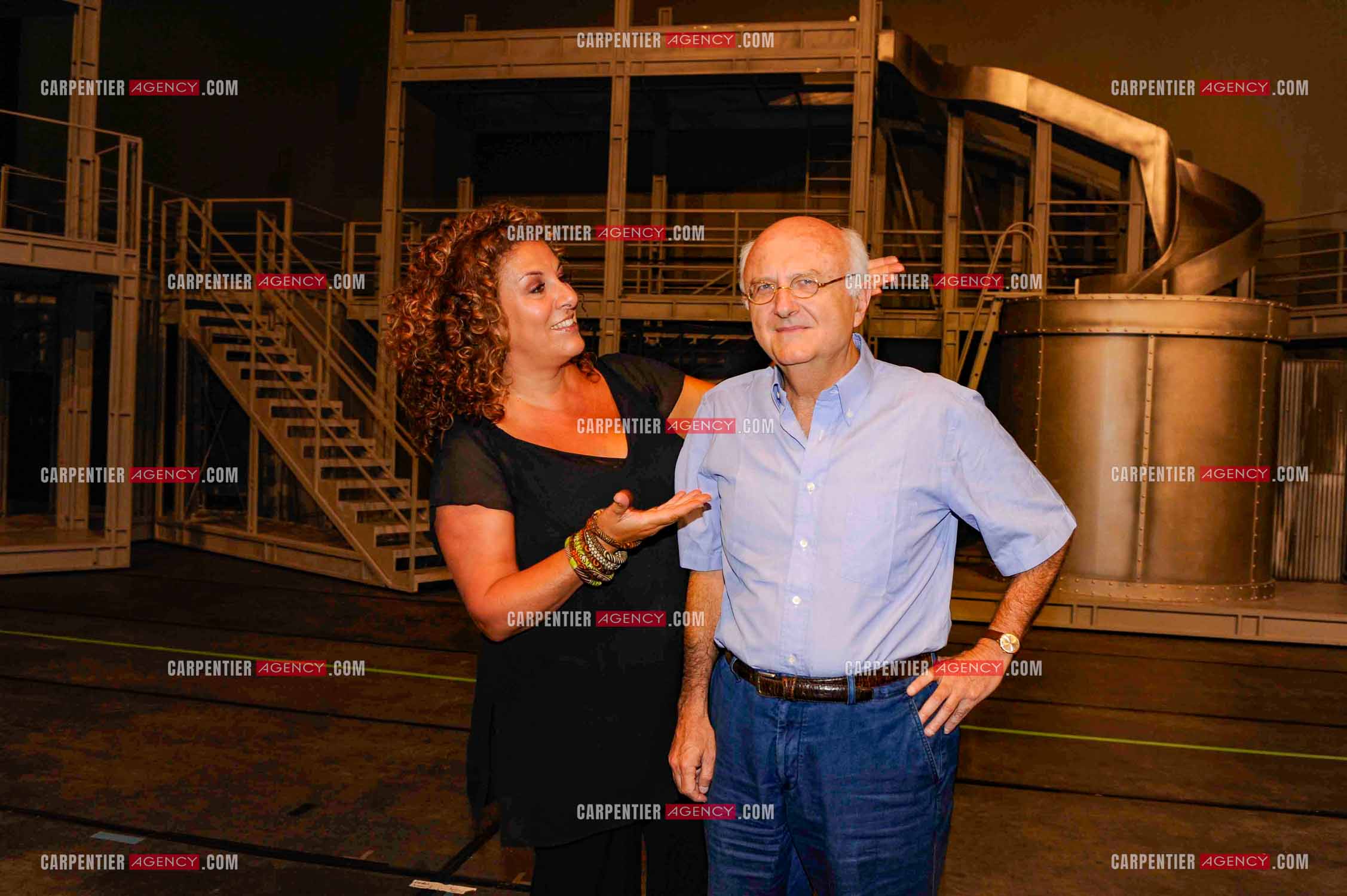 Les Aventures de Rabbi Jacob. La nouvelle comédie musicale de 2008 mise en scène par Patrick Timsit et adaptée du film “ Les Aventures de Rabbi Jacob “ de Gérard Oury, sorti en 1973. Marianne James et Vladimir Cosma.          ( Exclusif )