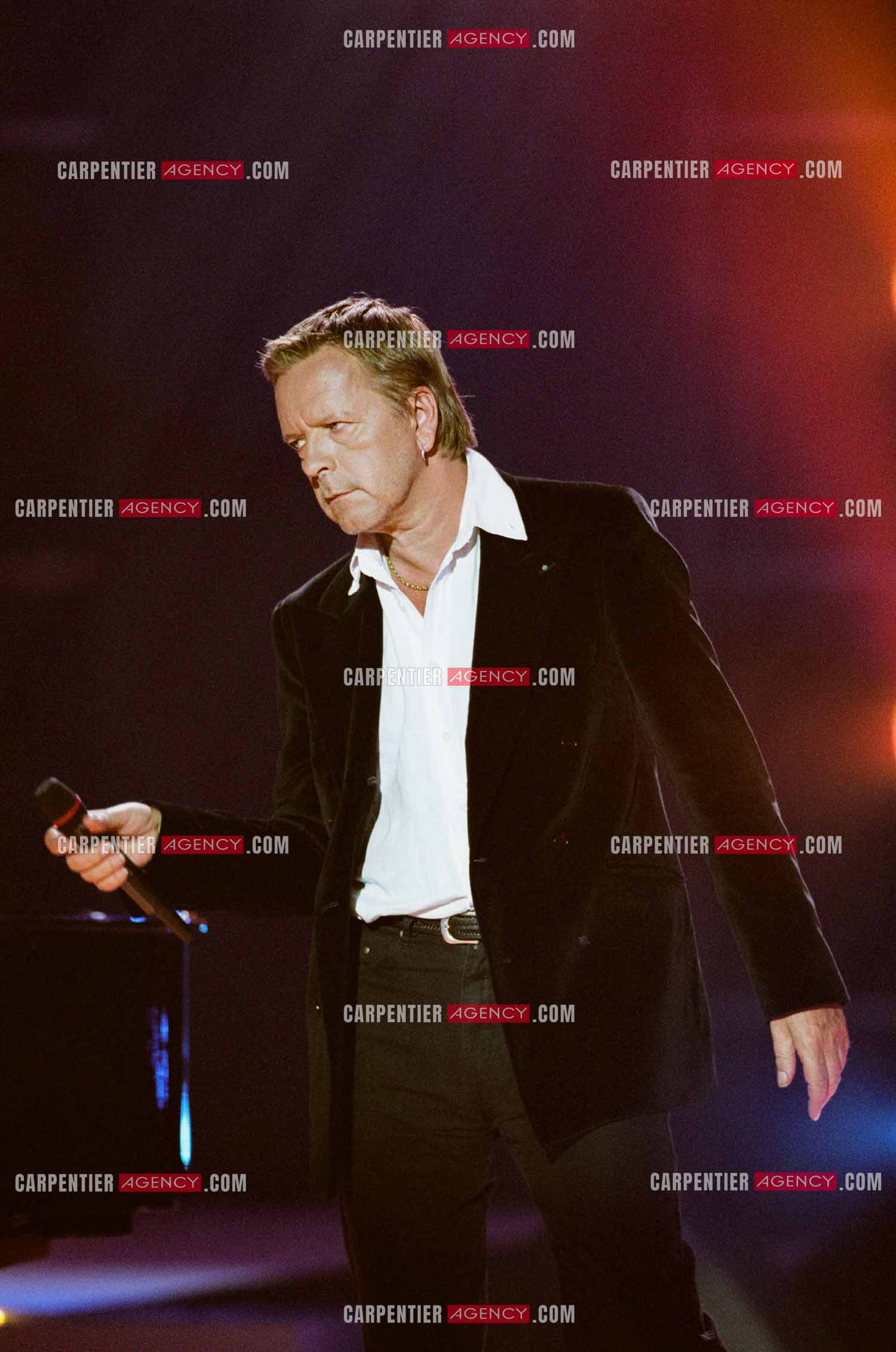 Le chanteur Renaud en concert.