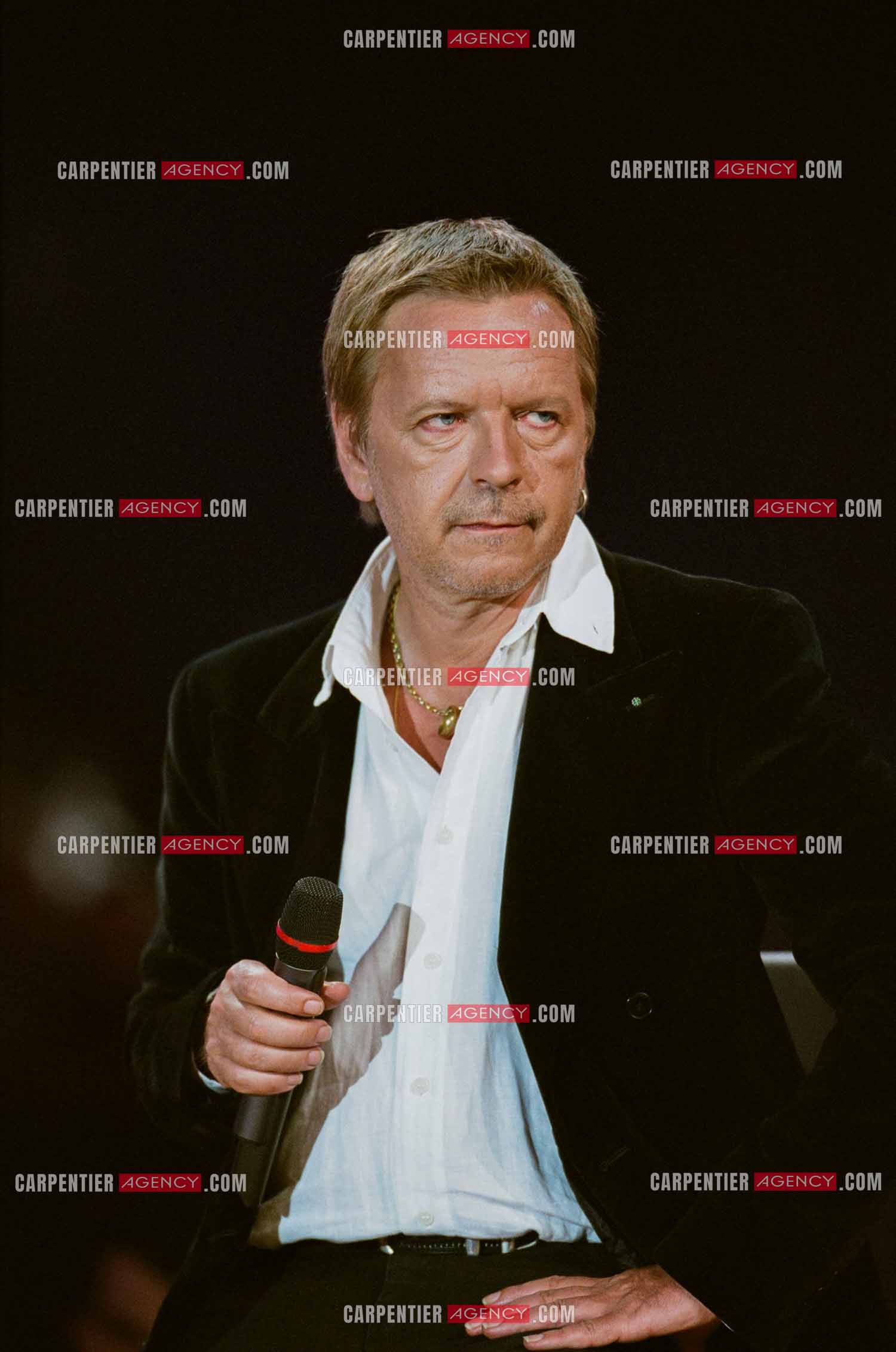 Le chanteur Renaud en concert.