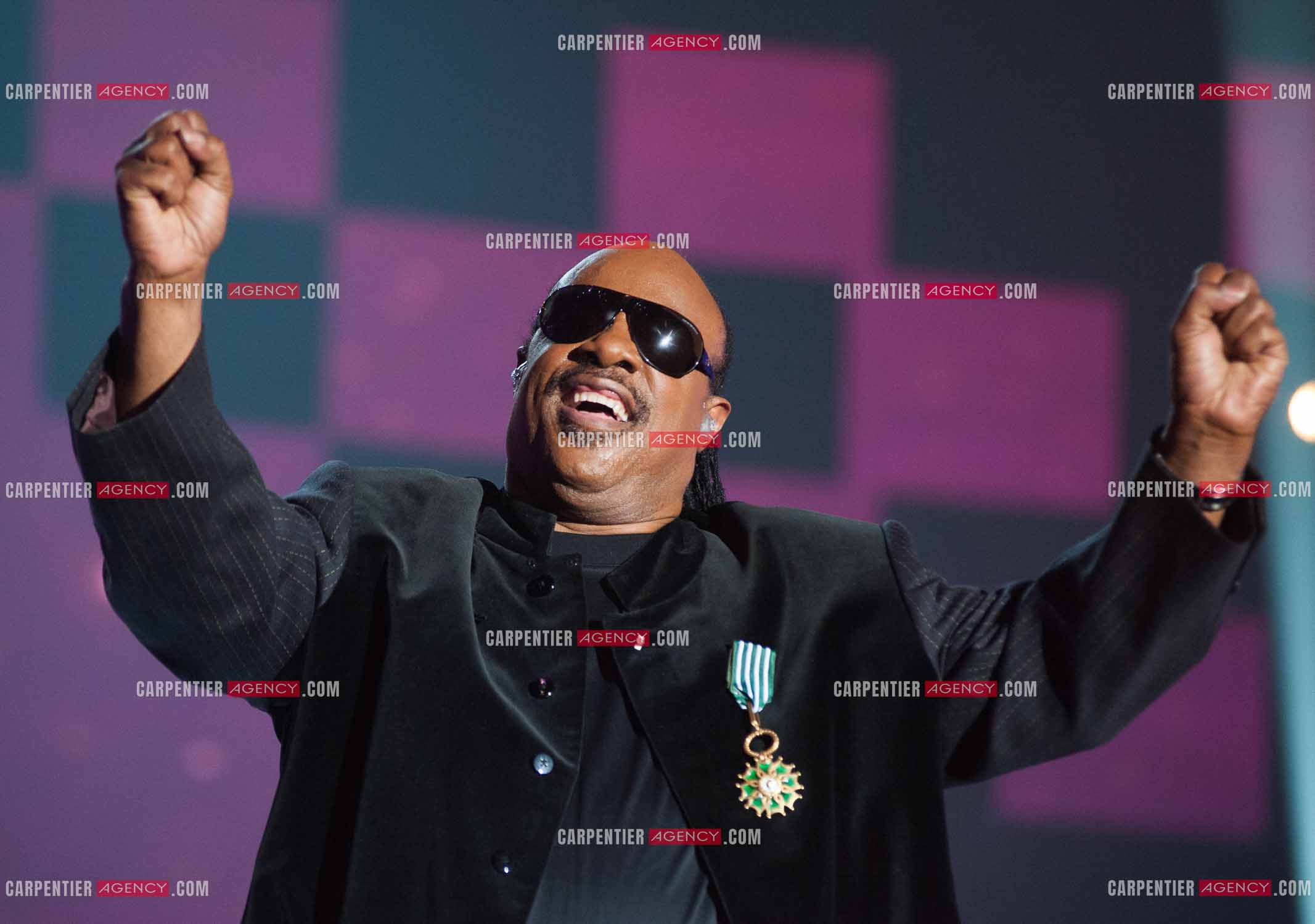 Le chanteur Stevie Wonder invité d'honneur des Victoires de la musique en 2010.