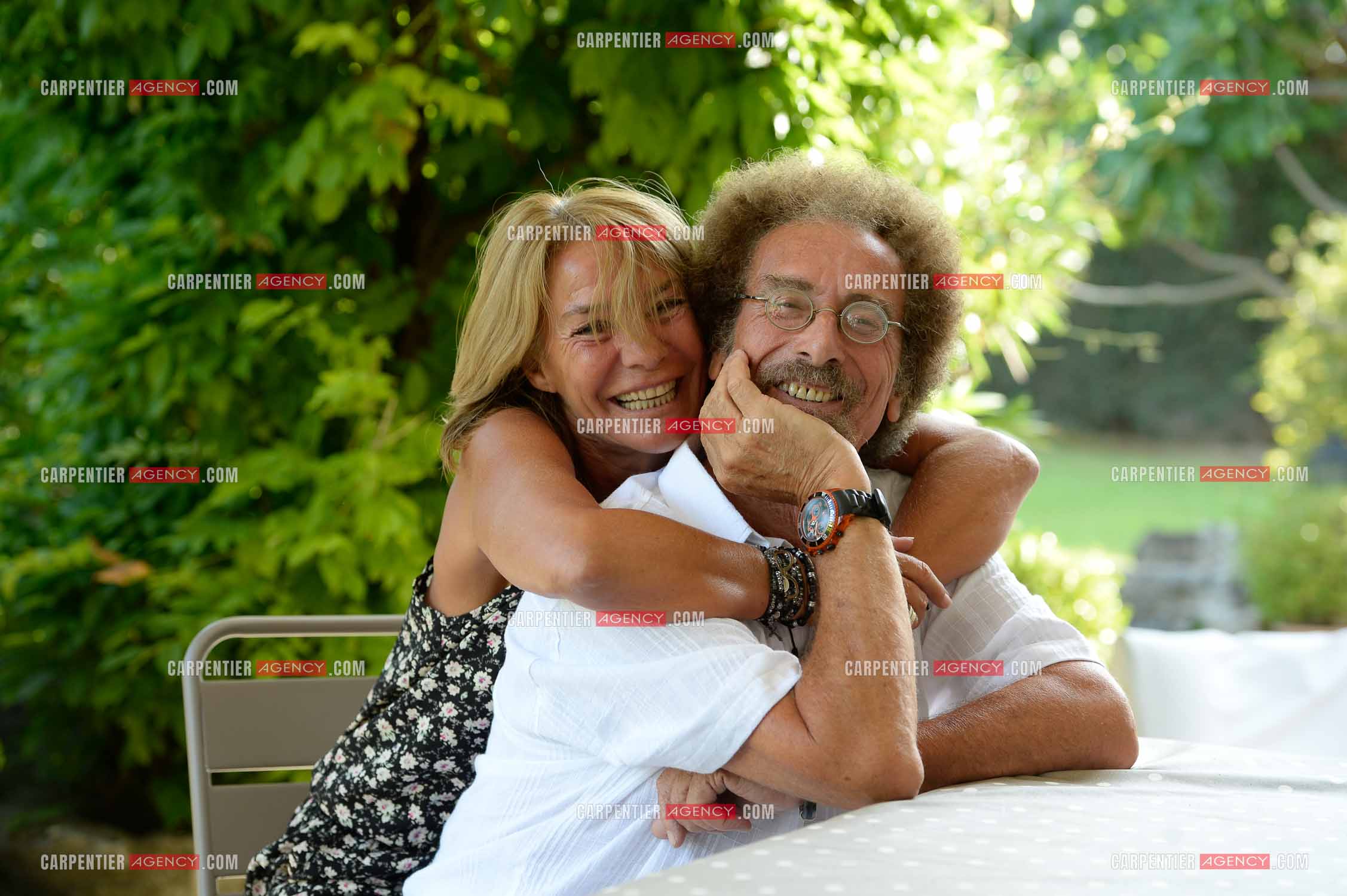 Jean Schultheis et sa femme sophie chez eux a Cavaillon le 12 Aout 2014.