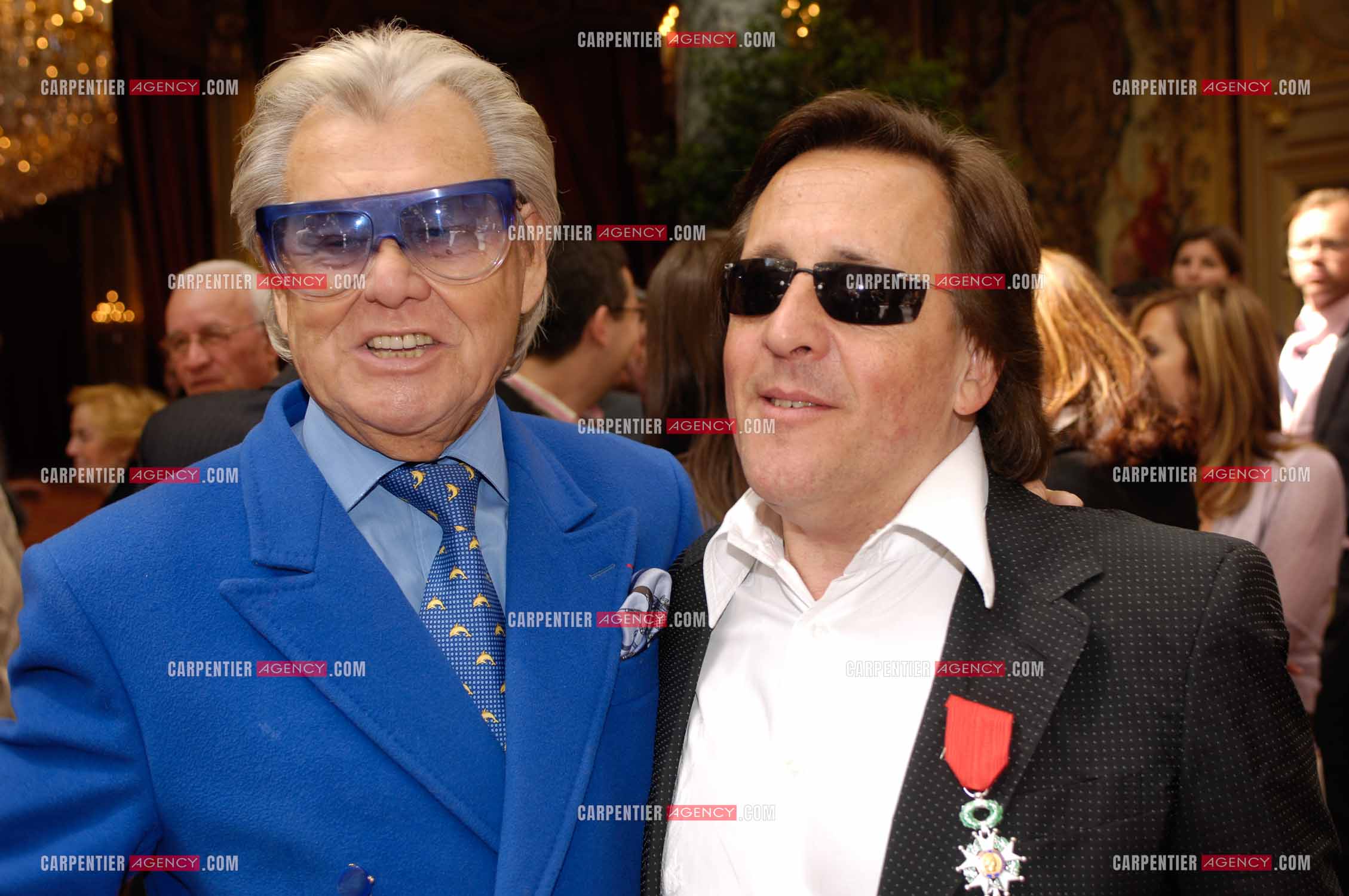 Michou en presence de Gilbert Montagne pour la remise de de sa Legion d'Honneur a l'Élysée.  ( Exclusif )