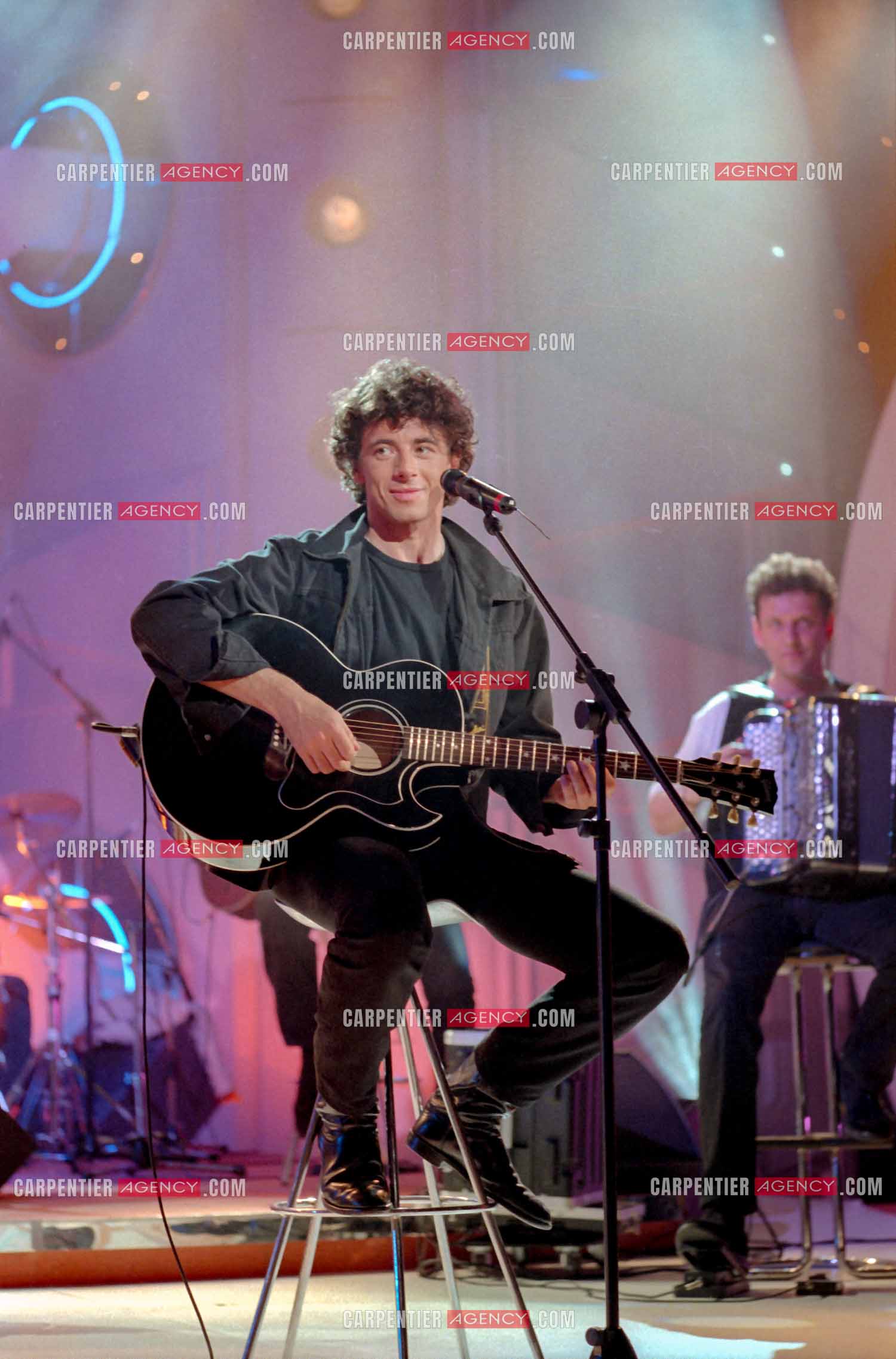 Enregistrement de l'émission “ Si on chantait “ et diffusée  sur TF1. Invité de l'émission, le chanteur Patrick Bruel. ( Exclusif )