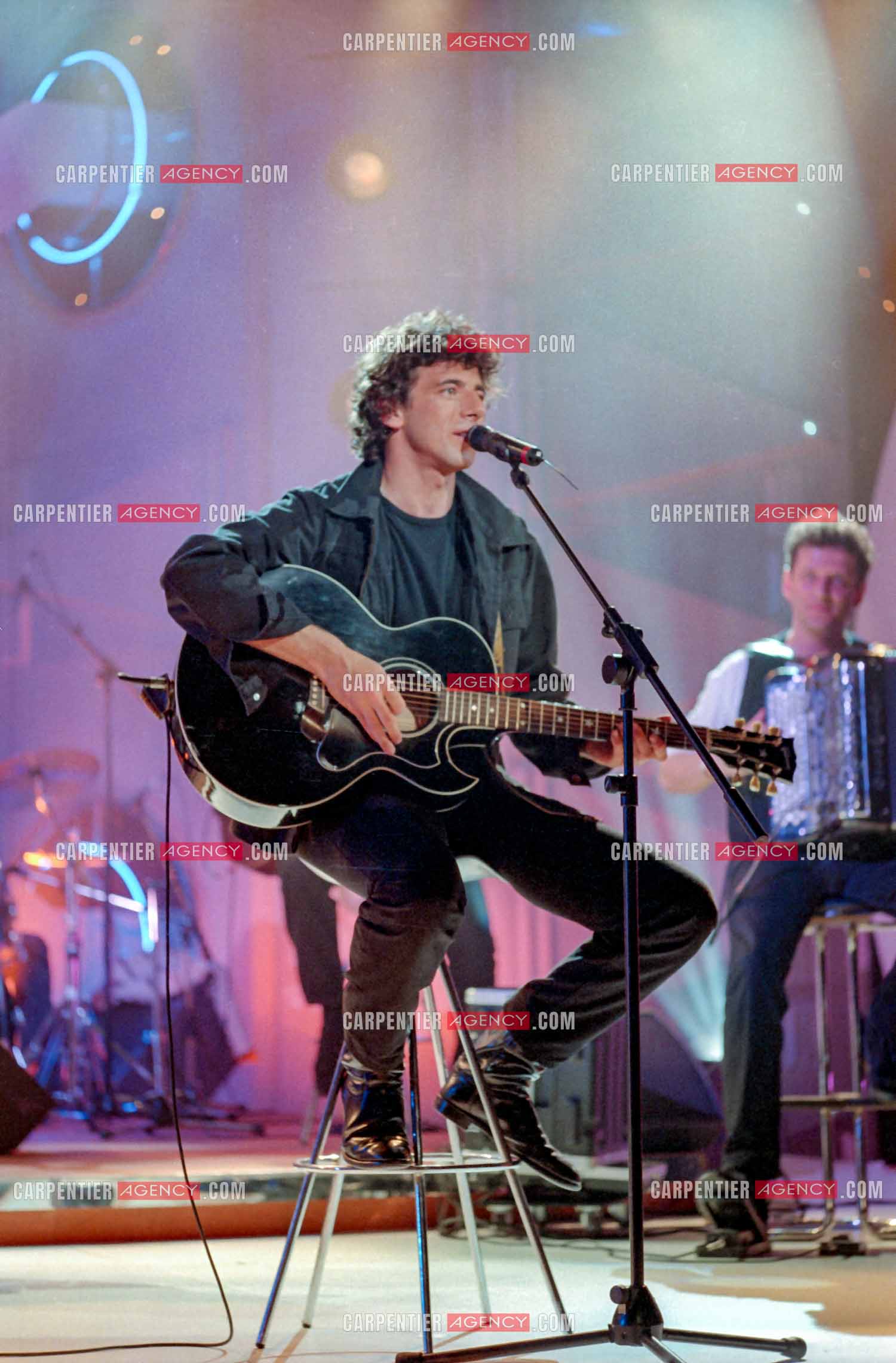 Enregistrement de l'émission “ Si on chantait “ et diffusée  sur TF1. Invité de l'émission, le chanteur Patrick Bruel. ( Exclusif )