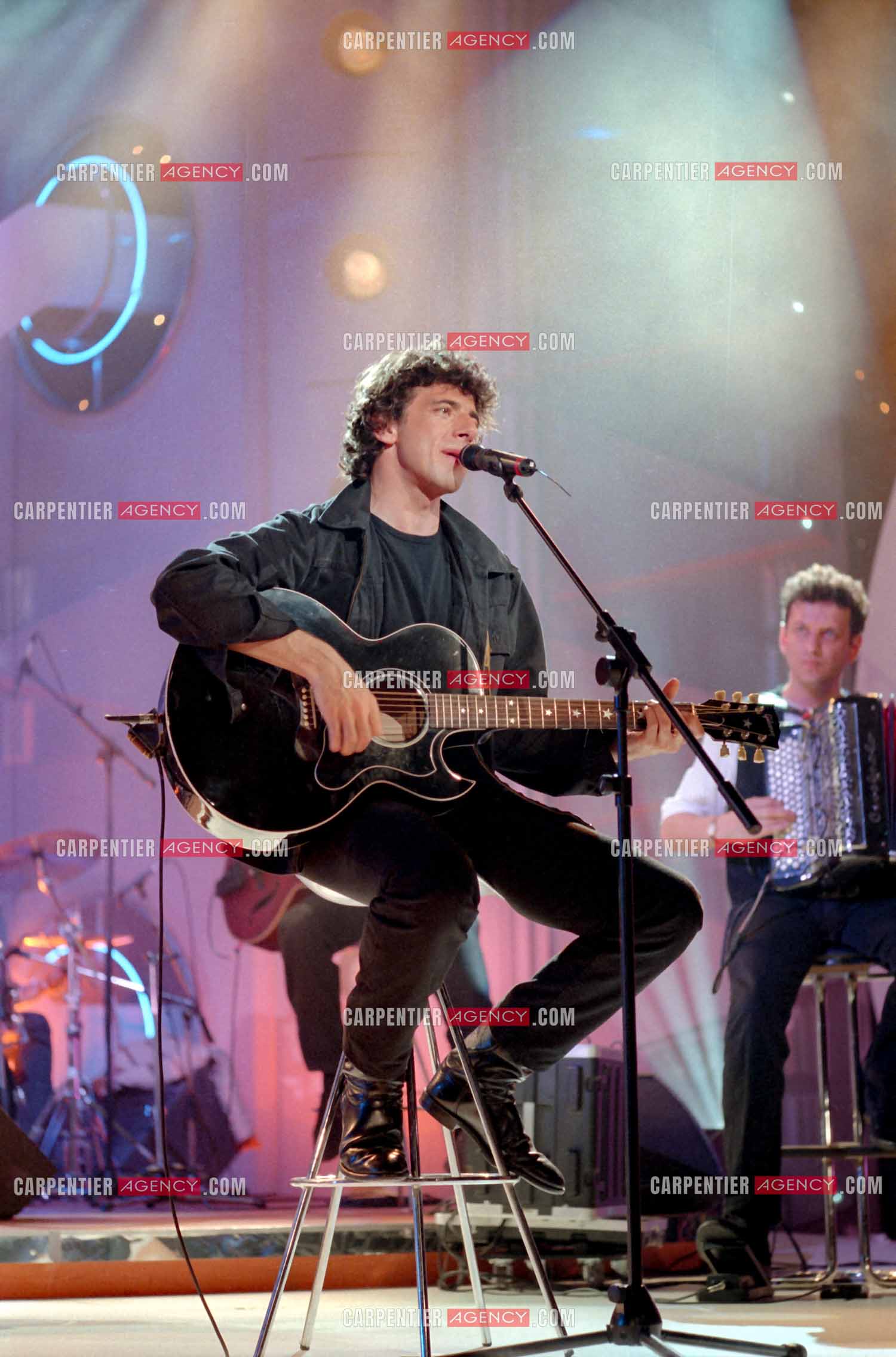 Enregistrement de l'émission “ Si on chantait “ et diffusée  sur TF1. Invité de l'émission, le chanteur Patrick Bruel. ( Exclusif )