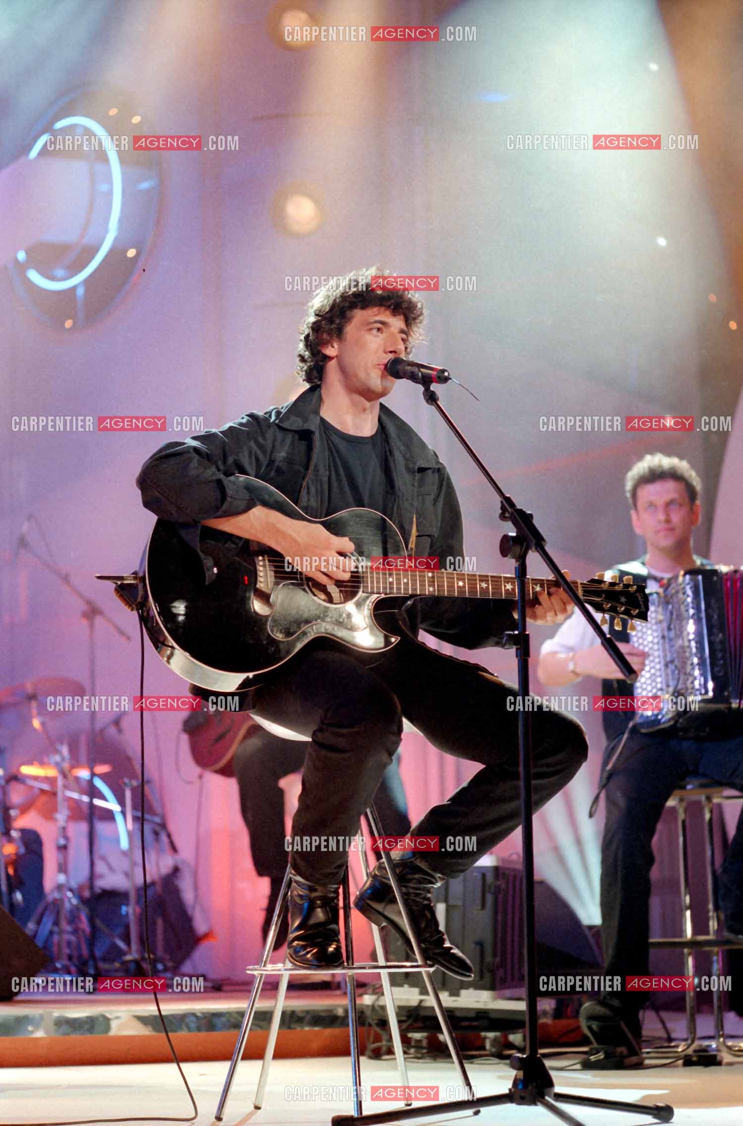 Enregistrement de l'émission “ Si on chantait “ et diffusée  sur TF1. Invité de l'émission, le chanteur Patrick Bruel. ( Exclusif )