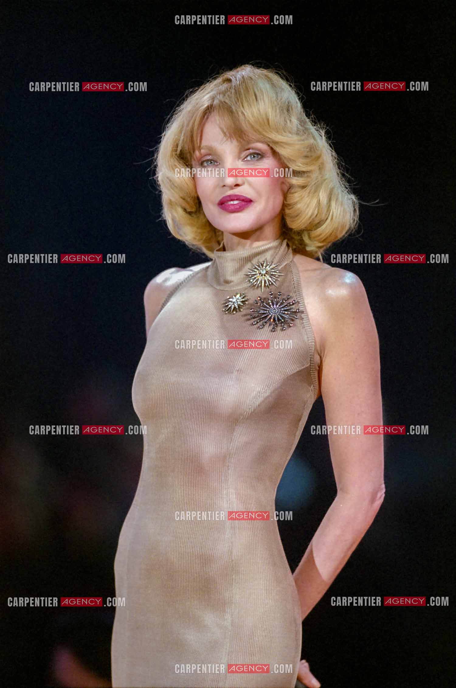 La chanteuse Arielle Dombasle invitée pour l’anniversaire des 20 ans du Zénith de Paris.